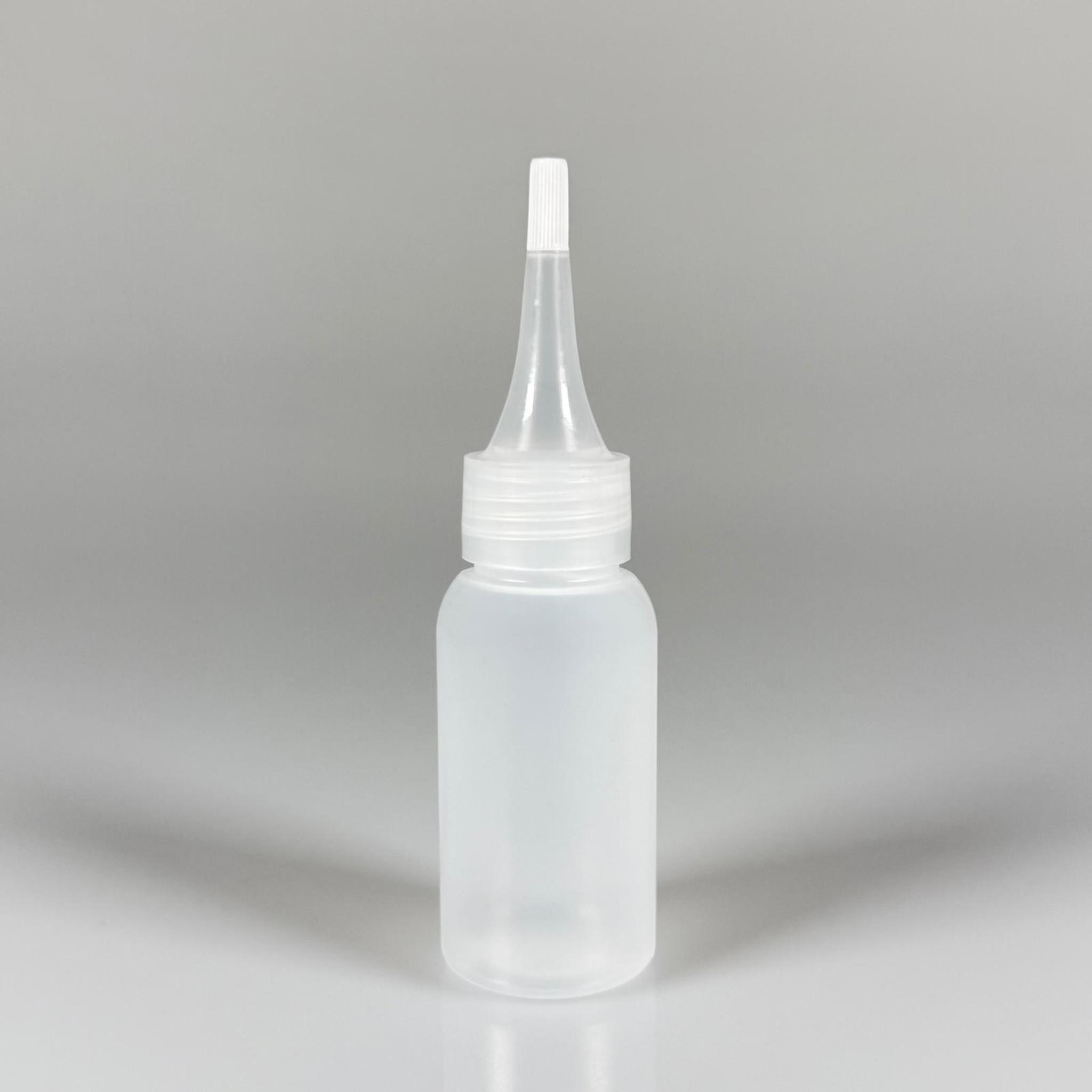 50 ML SIKILABİLİR YUMUŞAK POLİETİLEN PE PLASTİK ŞİŞE - ŞEFFAF SİVRİ AKITICI KAPAKLI - 50 cc sos, yağ, kartuş, mürekkep vb için boş şişeler