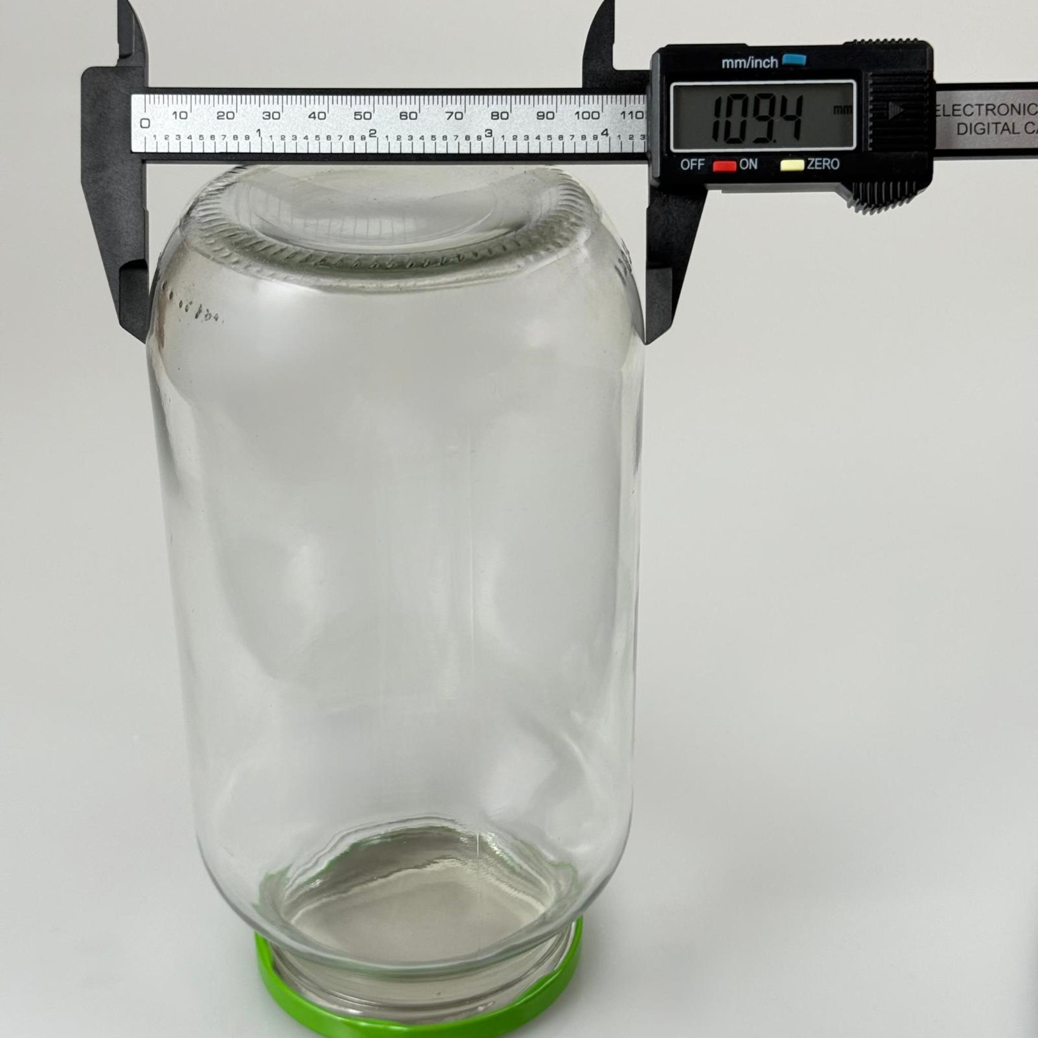 1500 CC CAM KAVANOZ - AÇIK YEŞİL METAL KAPAKLI - 1500 ML DAR AĞIZ CAM KAVANOZ