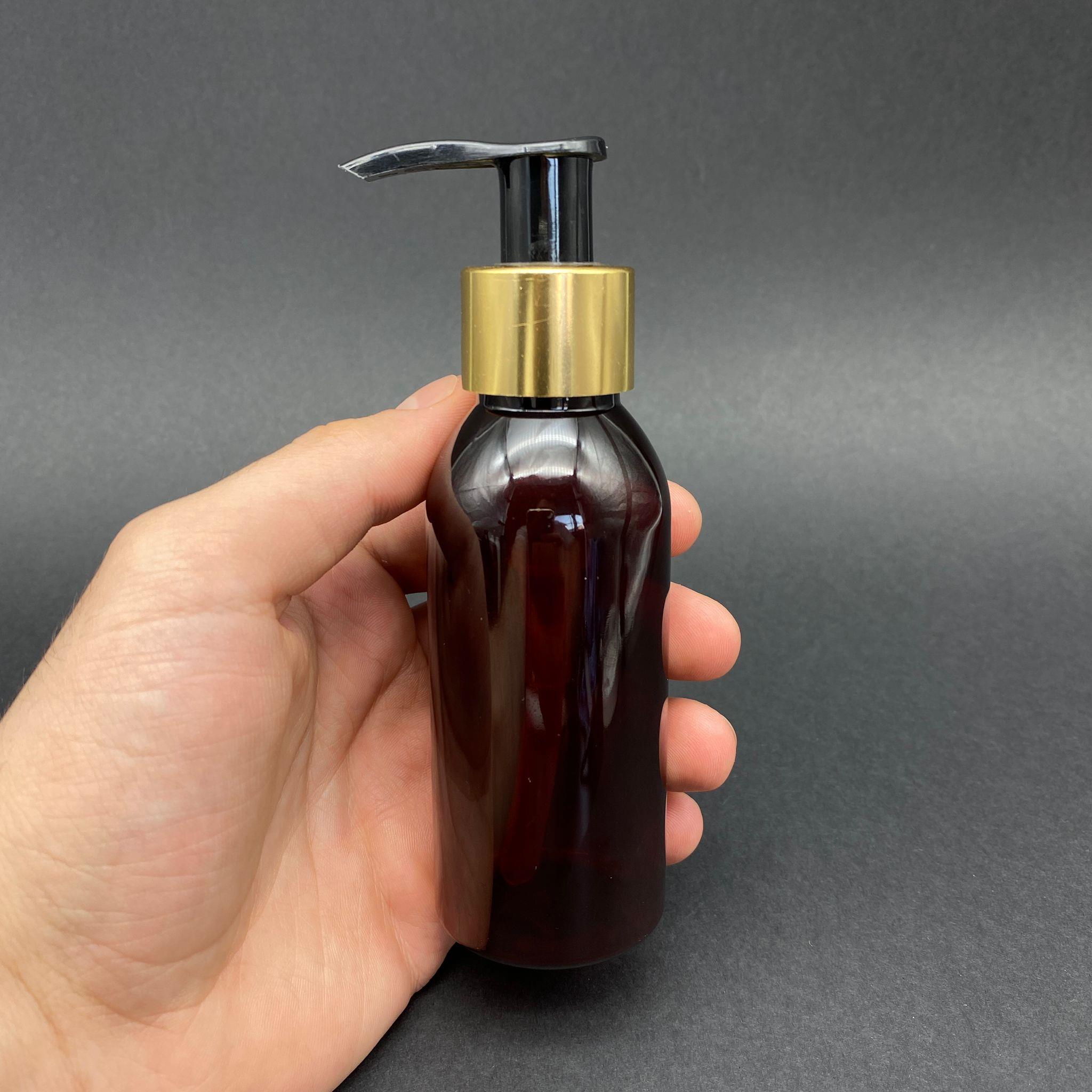 100 CC AMBER SERT PLASTİK ŞİŞE GOLD POMPALI TAKIM - 100 ML KAHVERENGİ POMPALI PET ŞİŞE