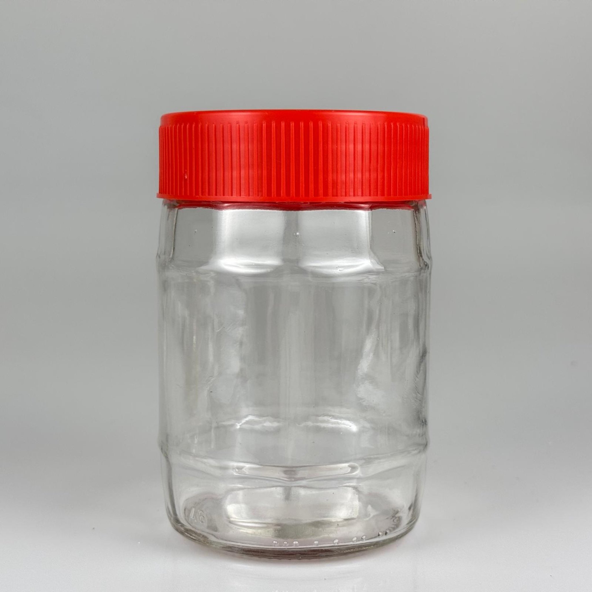 580 CC FIÇI KAVANOZ - KIRMIZI PLASTİK KAPAKLI - 580 ML FIÇI MODEL CAM KAVANOZ