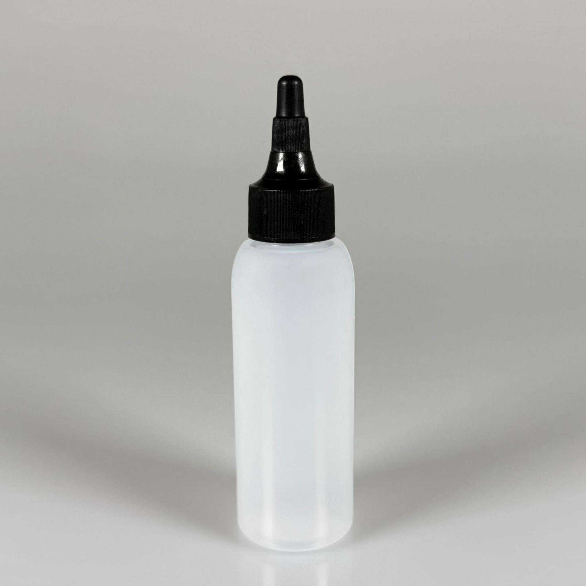 100 ML SIKILABİLİR YUMUŞAK PE PLASTİK ŞİŞE - SİYAH ASANSÖR SİVRİ KARTUŞ KAPAKLI - 100 cc sos, yağ, kartuş, mürekkep vb için boş şişeler