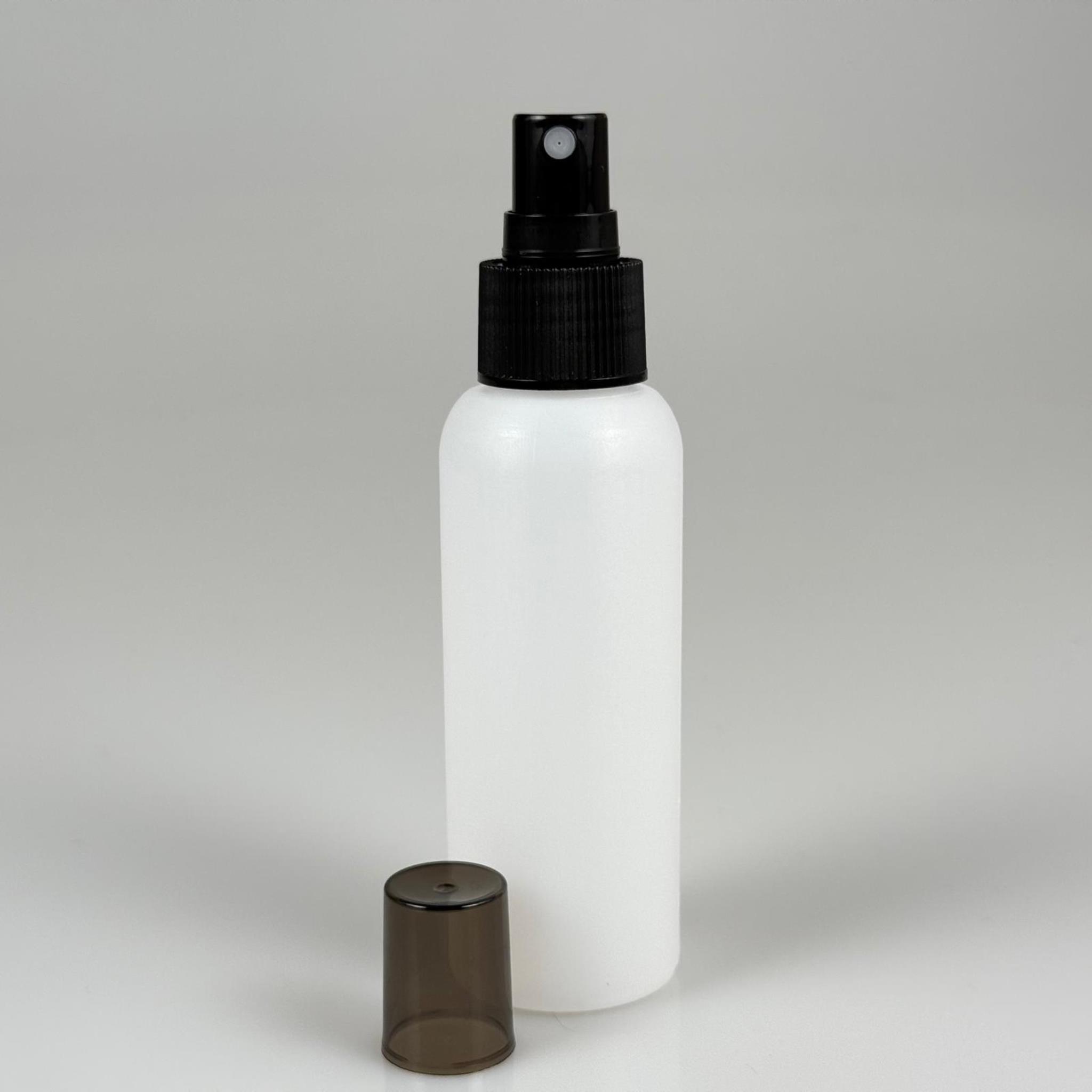 100 CC NATÜREL SERT POLİETİLEN ŞİŞE + SİYAH SPREYLİ -  24 MM  - 100 ML SERT POLİETİLEN ŞİŞE