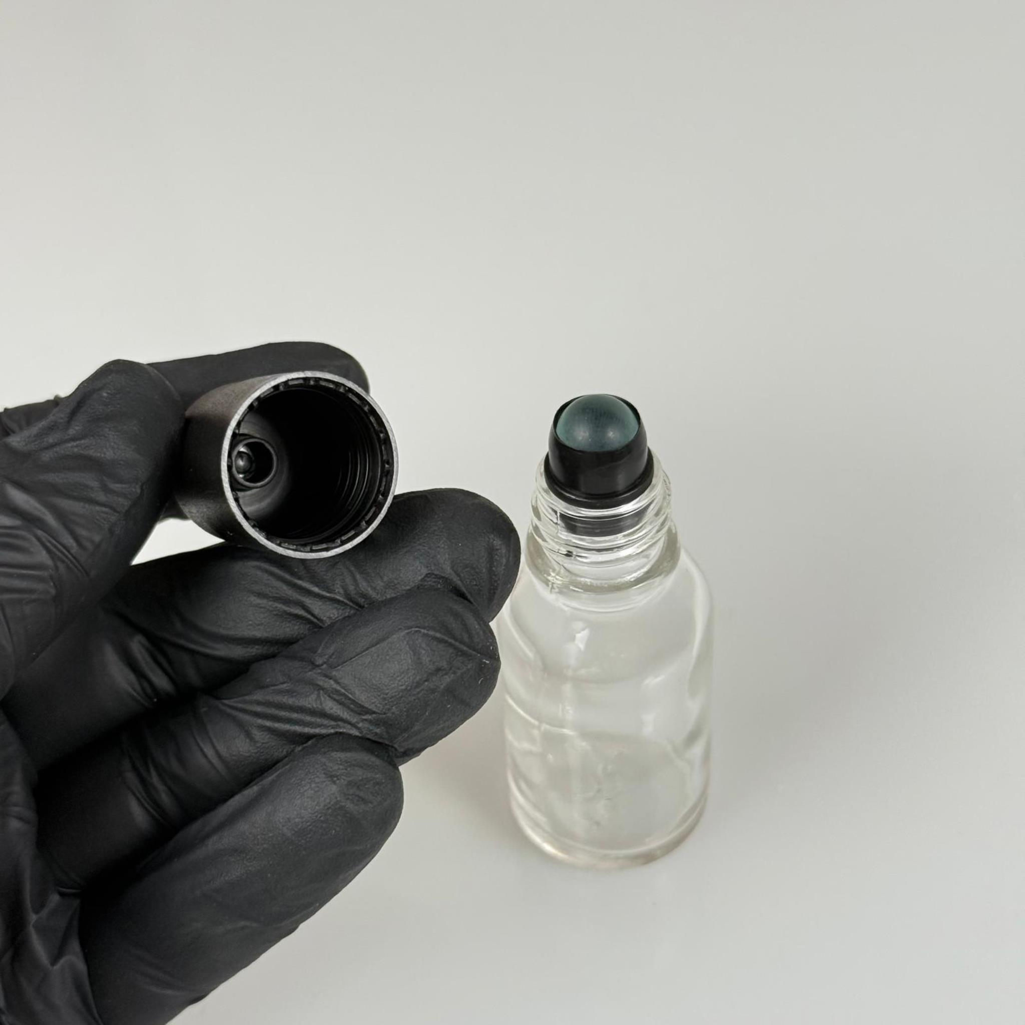 15 CC ŞEFFAF CAM ROLL-ON ŞİŞESİ - SİYAH KAPAKLI -  15 ML CAM BİLYELİ ŞİŞE - CAM ROLL ON ŞİŞE - CAM ESANS ŞİŞESİ