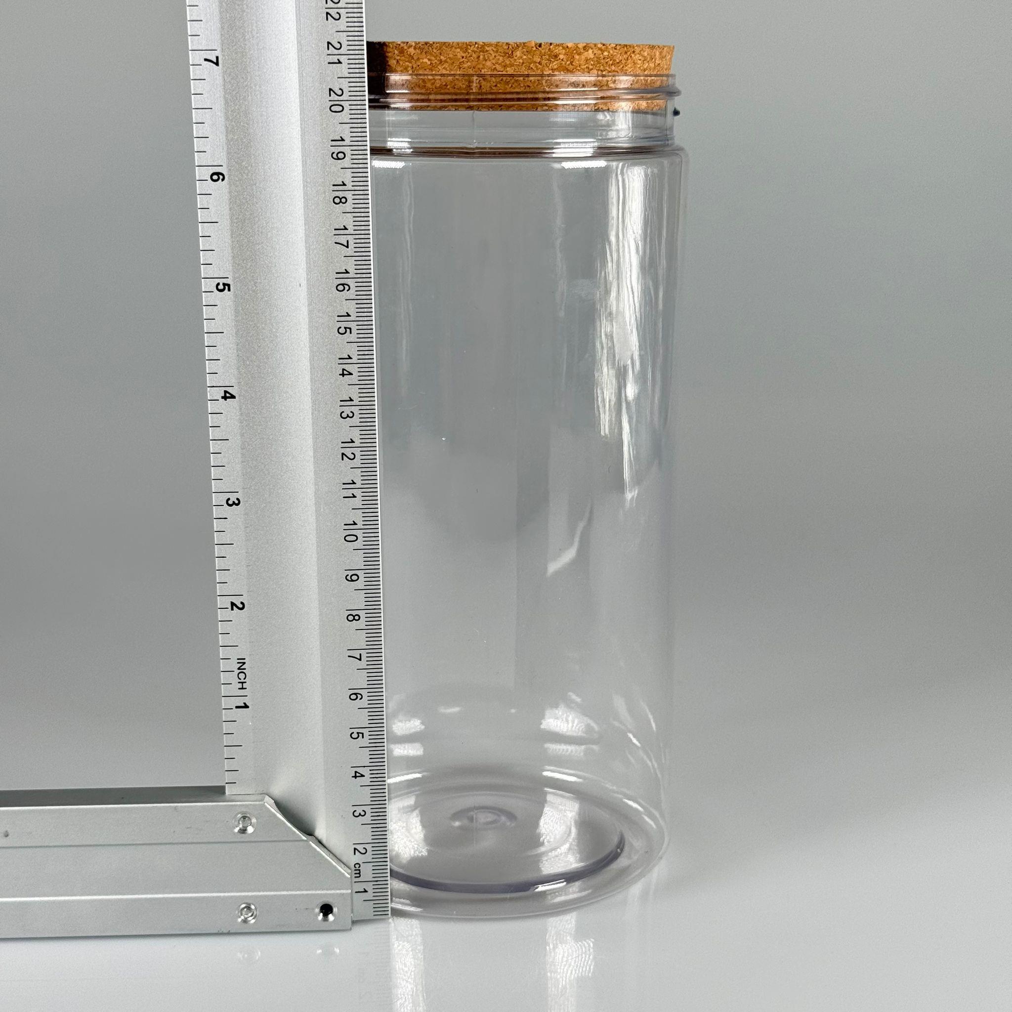 AHŞAP KAPAKLI PLASTİK SAKLAMA KABI - 1500 ML SERT PET KAVANOZ + AHŞAP MANTAR KAPAK SET - mutfak, raf düzenleyicileri