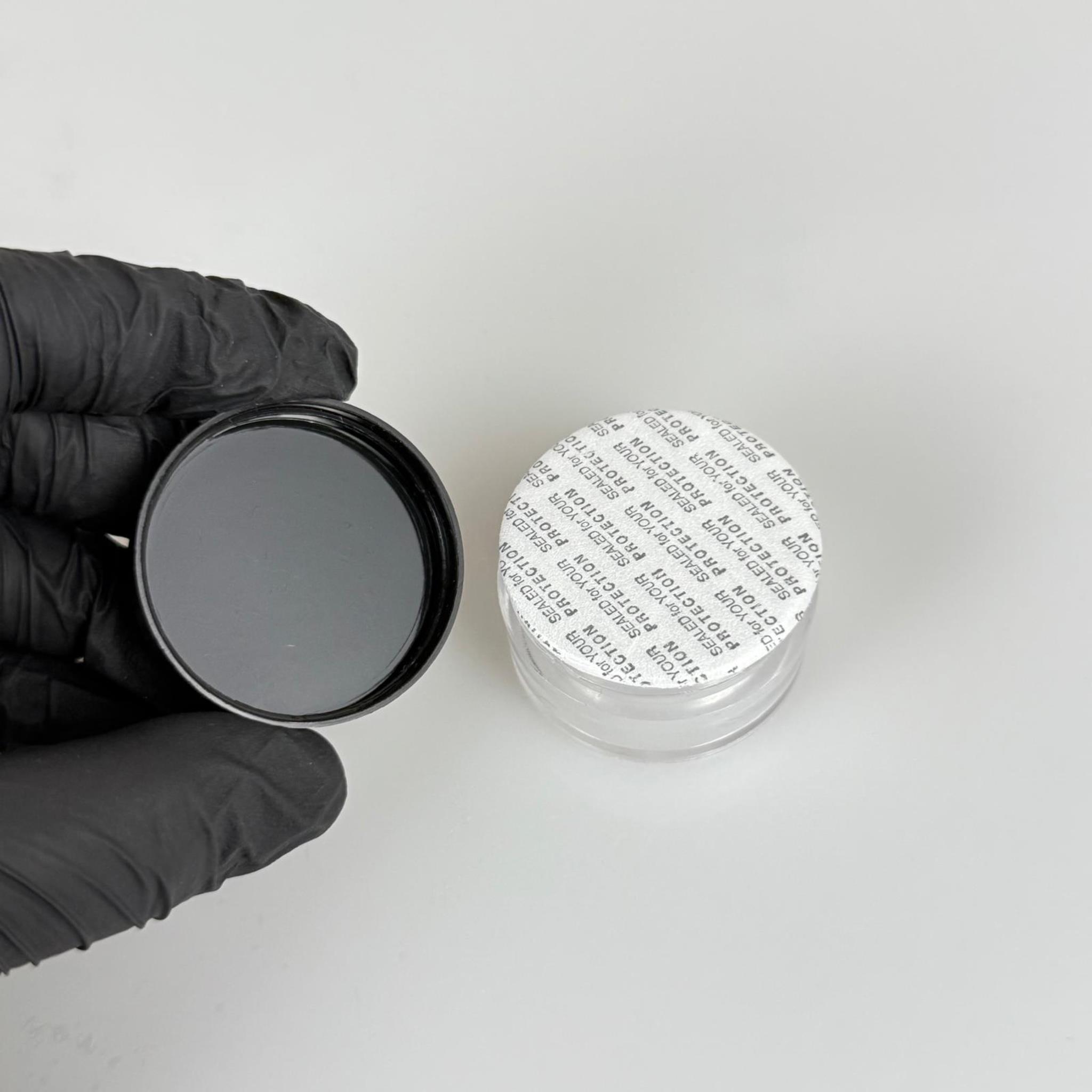 10 CC KRİSTAL KAVANOZ - SİYAH KAPAKLI + KENDİNDEN YAPIŞKANLI KÖPÜK CONTALI - 10 ML KREM KAVANOZ KALIN ŞEFFAF PLASTİK MİKA AKRİLİK