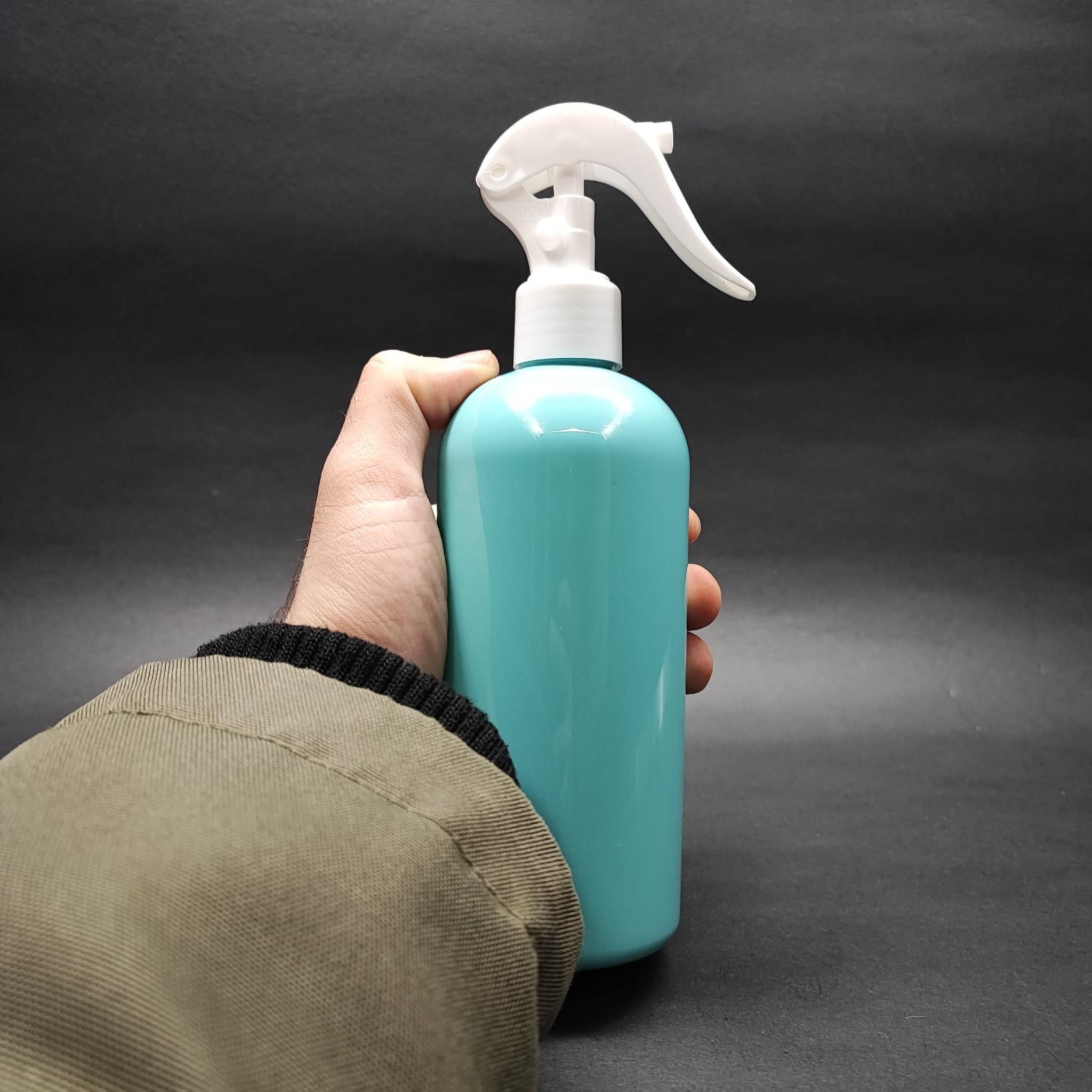 400 CC OVAL BOYUNLU SİLİNDİR PET ŞİŞE (30 GR) - BEYAZ TRİGER SPREYLİ - 400 ML PLASTİK ŞİŞE - TURKUAZ
