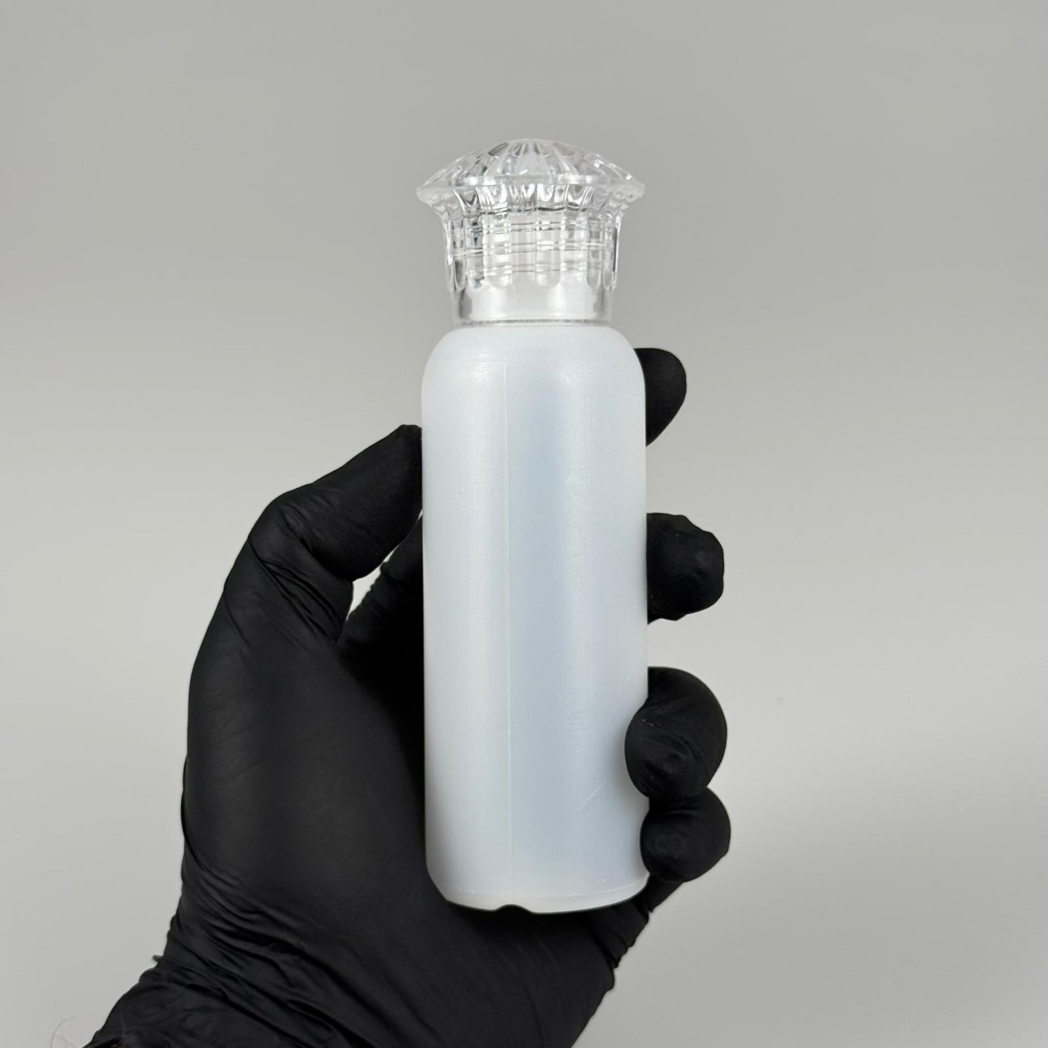 100 CC NATÜREL SERT POLİETİLEN ŞİŞE + KRİSTAL KAPAKLI ( 24 MM ) + PLASTİK TIPALI - 100 ML SERT POLİETİLEN KOLONYA ŞİŞESİ