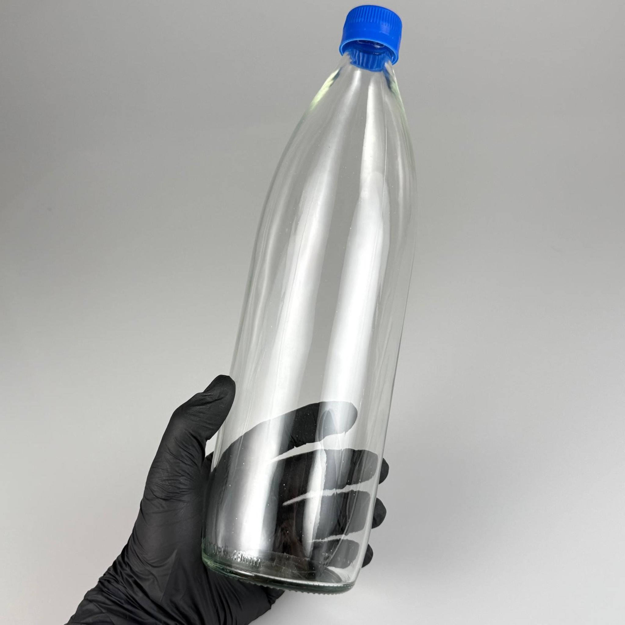 1000 CC CAM ŞİŞE - MAVİ KİLİTLİ KAPAKLI - 1 LİTRE CAM ŞİŞE - 1000 ML KAPAKLI CAM ŞİŞE