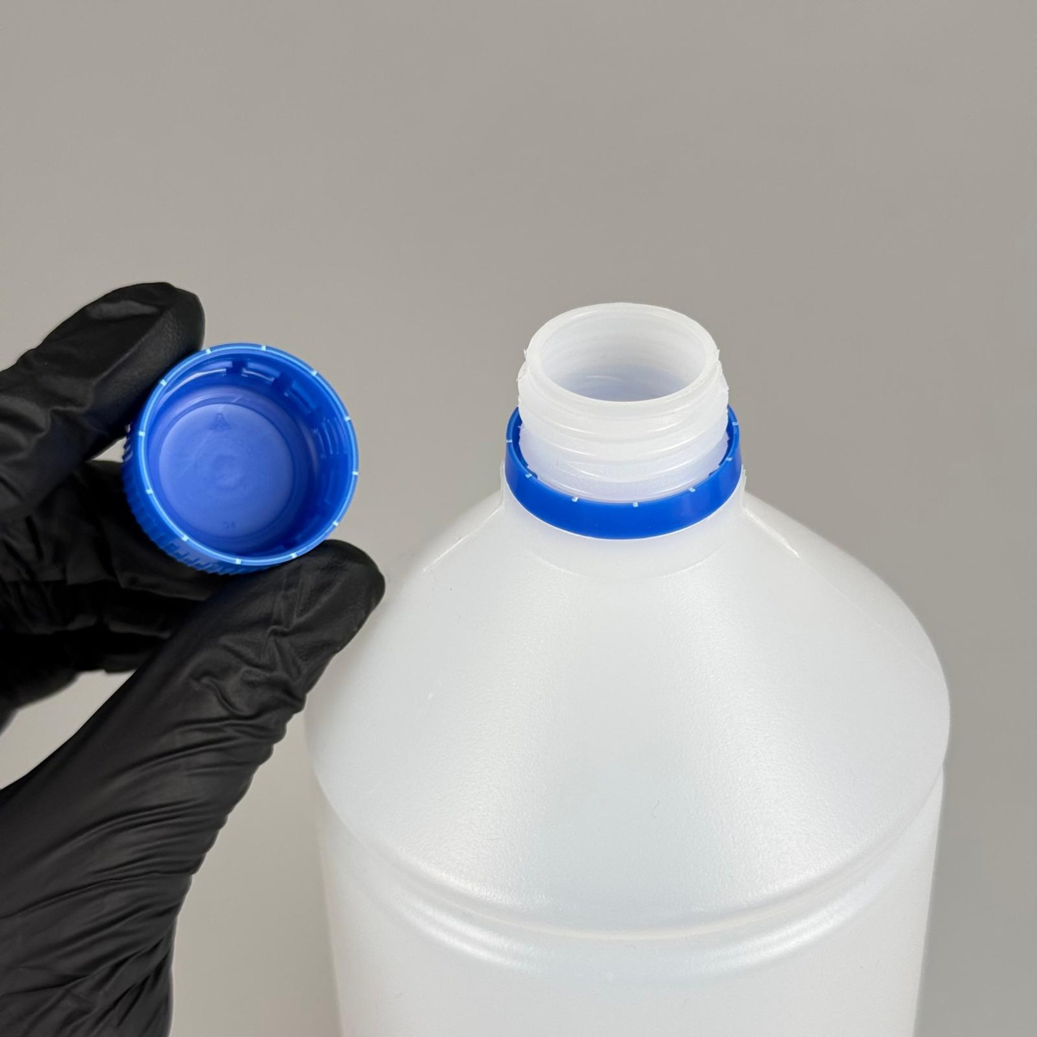 1000 CC TİNER ŞİŞESİ - MAVİ KİLİTLİ KAPAKLI - 1000 ML KİMYASALA DAYANIKLI PLASTİK ŞİŞE - 1 LT POLİETİLEN ŞİŞE
