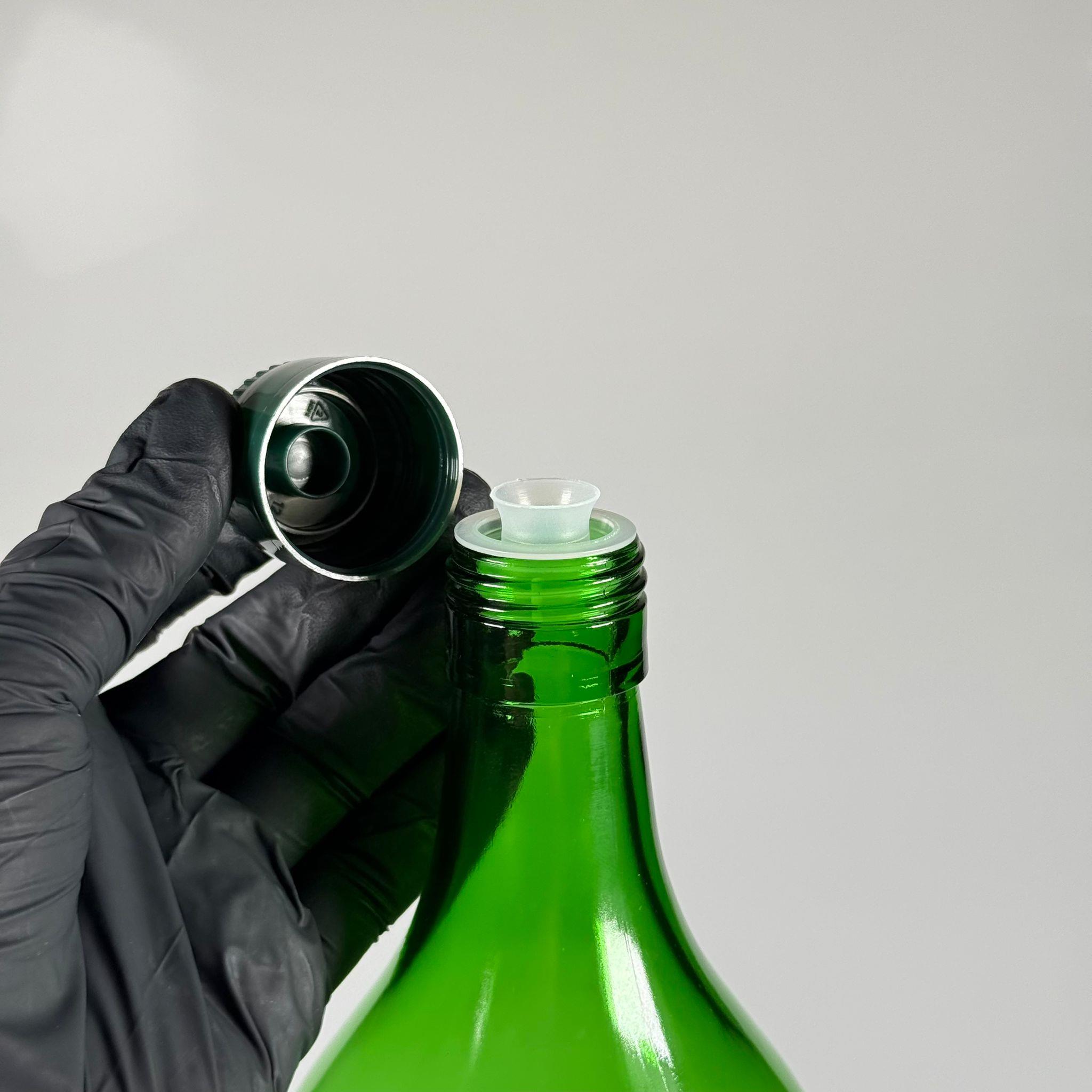 2000 CC CAM ŞİŞE YEŞİL - YEŞİL AKITICILI DROP STOP KAPAKLI - 2 LİTRE CAM ŞİŞE - 2 LT CAM ŞİŞE