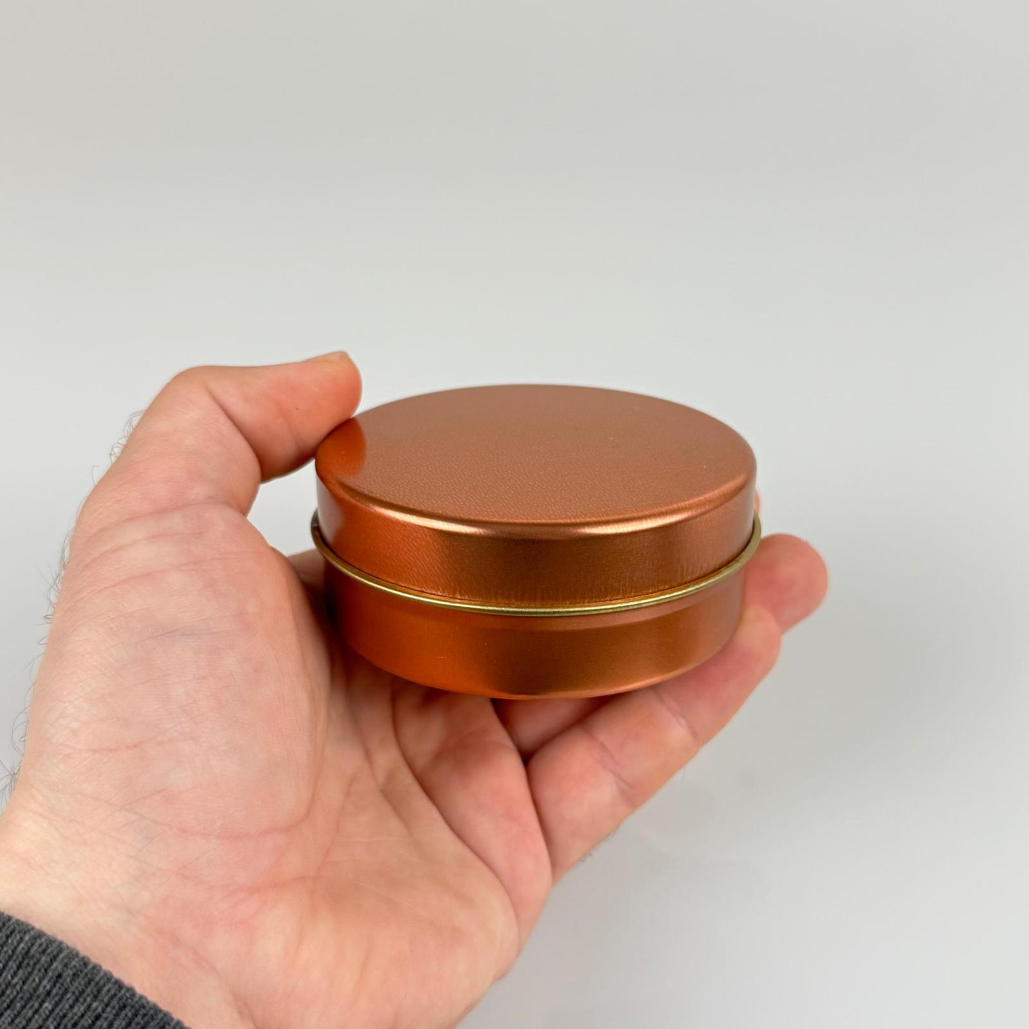 100 CC TENEKE KUTU - ROSE - ROSE KAPAKLI - METAL AMBALAJ - MUM TENEKESİ 77 X 28 MM