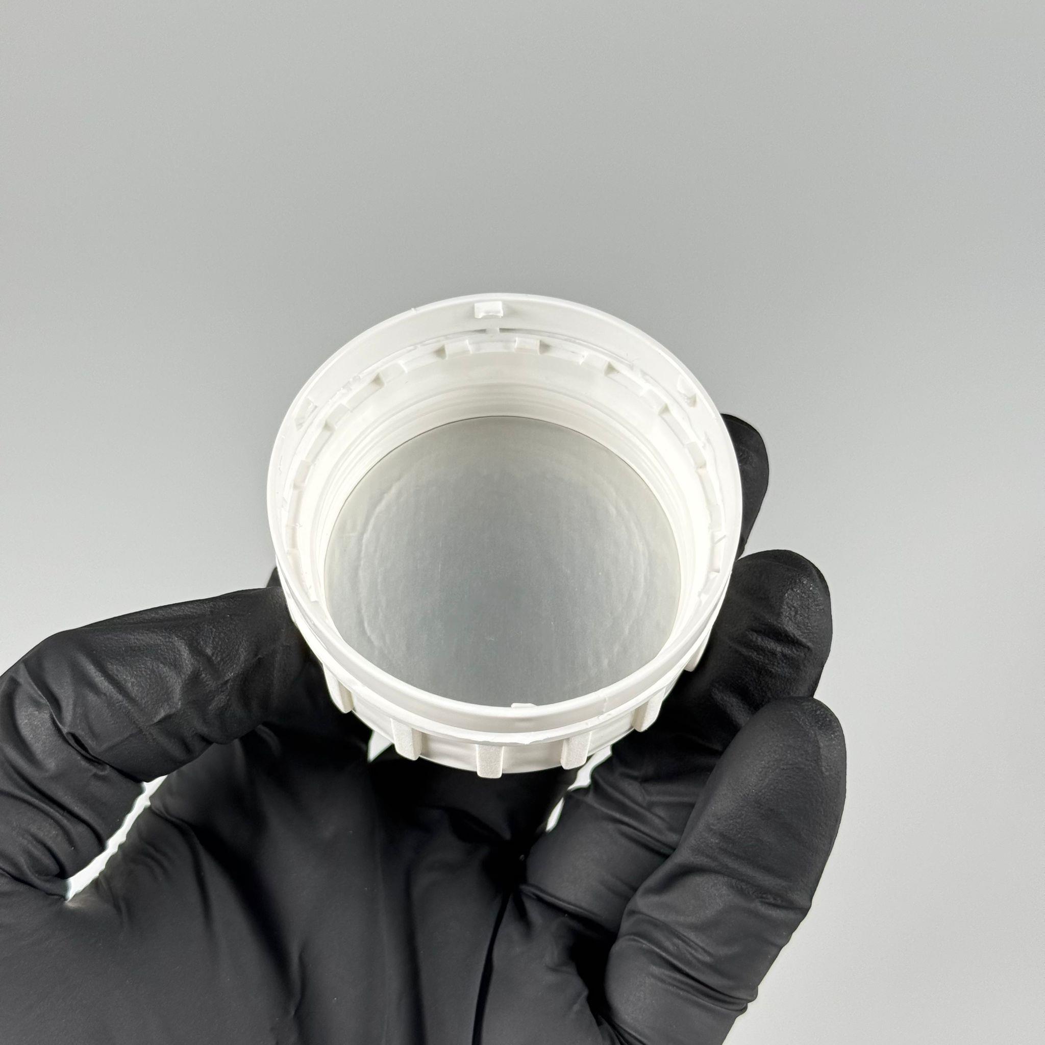 50 MM ALÜMİNYUM İNDİKSİYON CONTALI KİLİTLİ BEYAZ PLASTİK KAPAK - SK50 PLASTİK ZİRAİ BİDON KAPAĞI (TARIM BİDONU İÇİN)