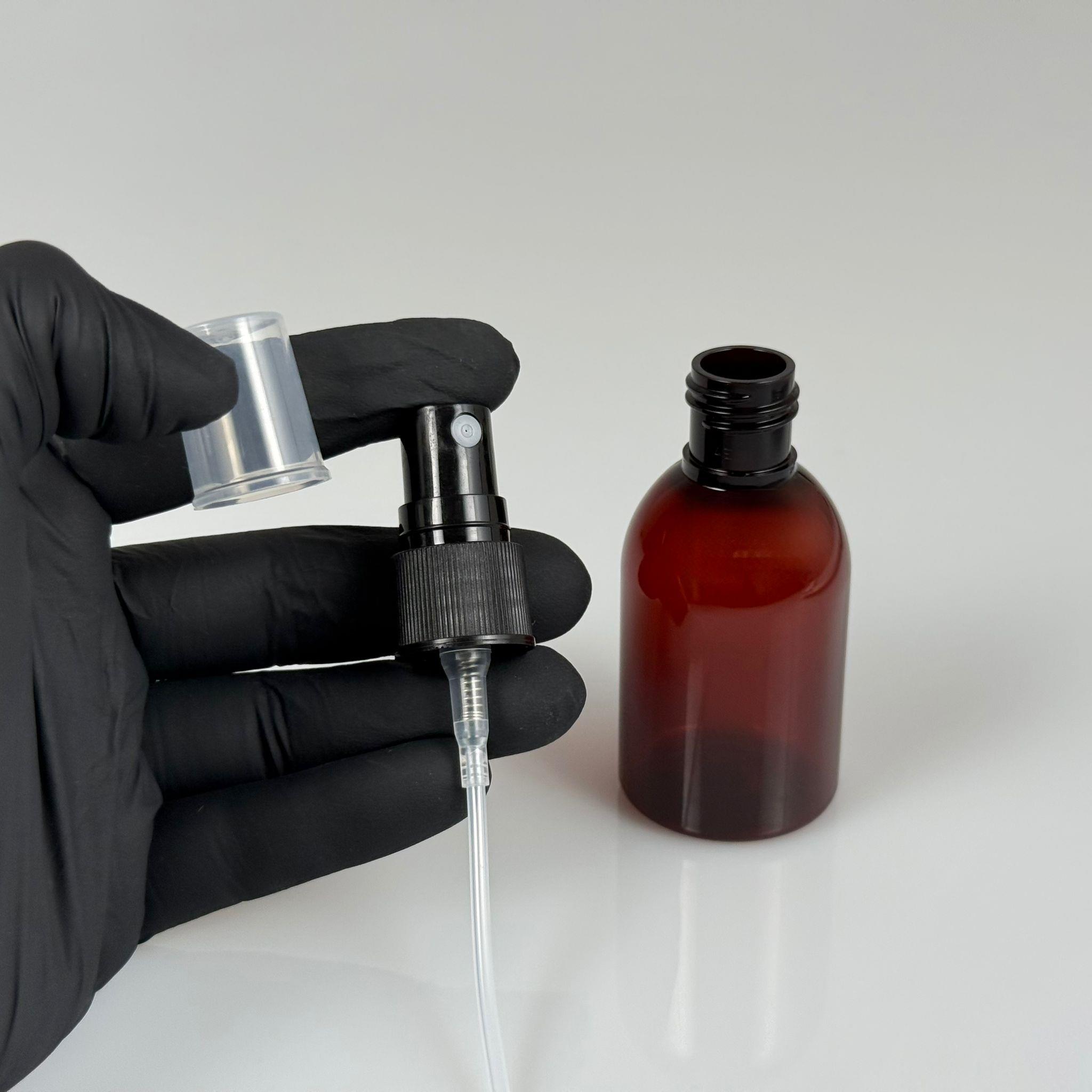 50 CC AMBER PET ŞİŞE - SİYAH SPREYLİ - 50 ML KAHVERENGİ PLASTİK ŞİŞE