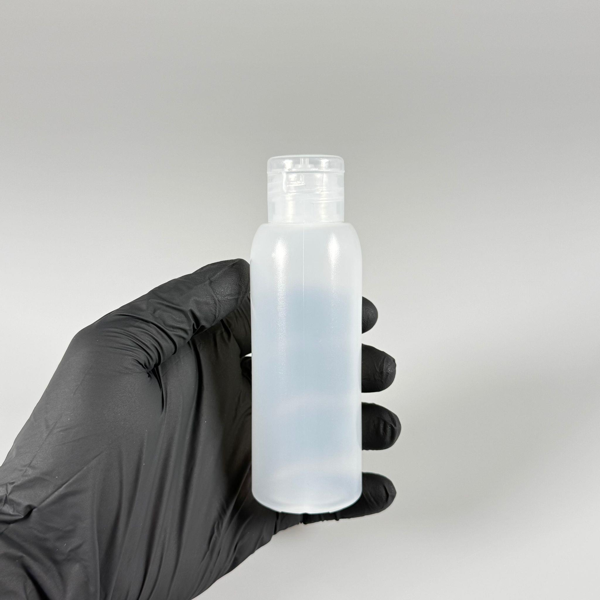 100 ML SIKILABİLİR YUMUŞAK PE PLASTİK ŞİŞE - ŞEFFAF FLİPTOP ŞAMPUAN KAPAKLI - 100 cc sos, yağ, kartuş, mürekkep vb için boş şişeler