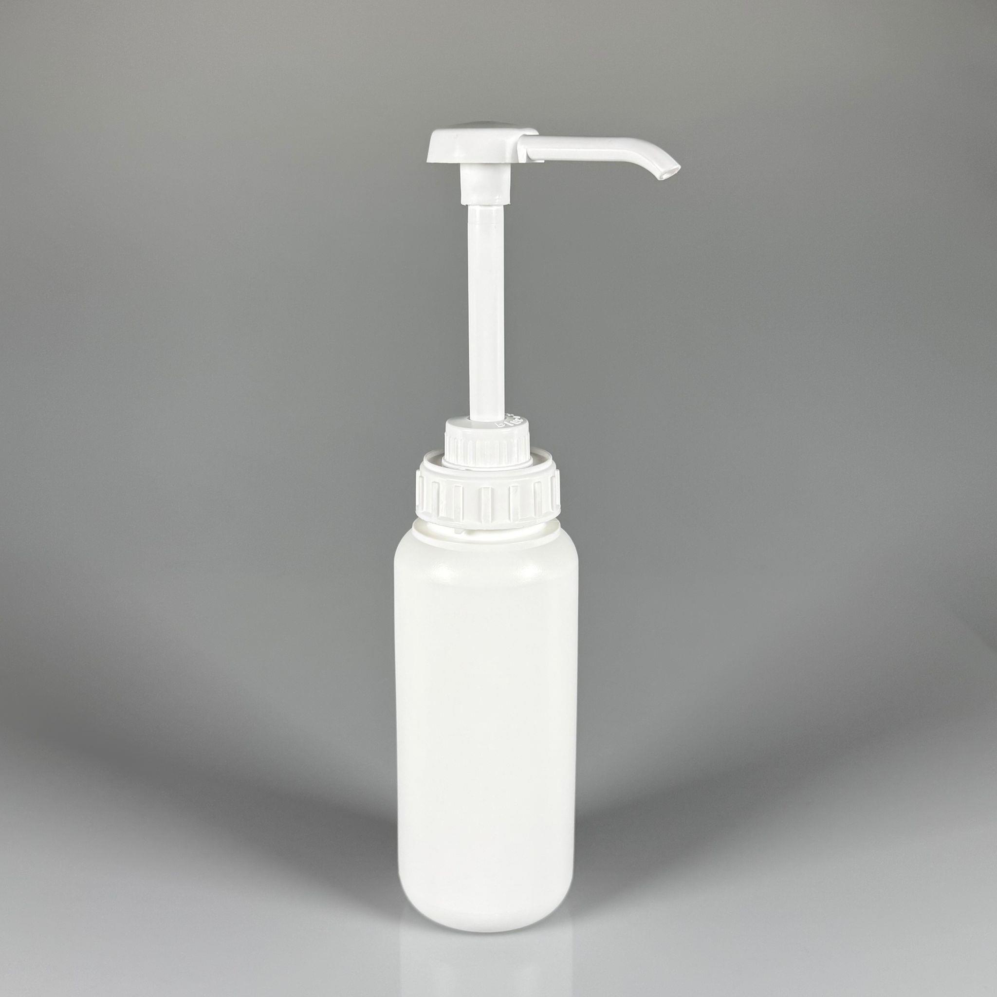 SOS, KETÇAP, ŞURUP, KİMYASAL, JEL VB İÇİN BOŞ DOZAJLI POMPALI POLİETİLEN PLASTİK ŞİŞE - 500 CC BEYAZ