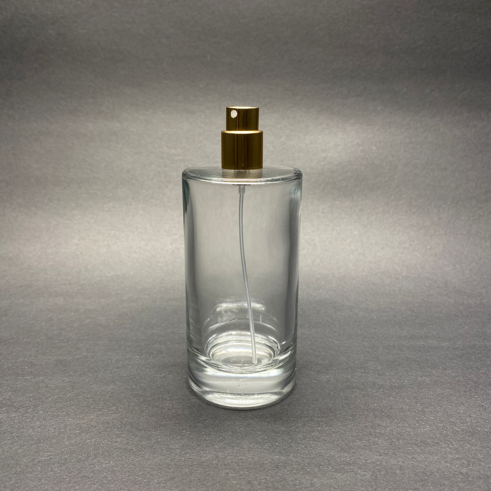 100 ML SİLİNDİR MODEL SAVAGE PARFÜM ŞİŞESİ - GOLD METAL SPREYLİ (AĞIZ 15 MM GEÇME KOLAY KAPAMA)