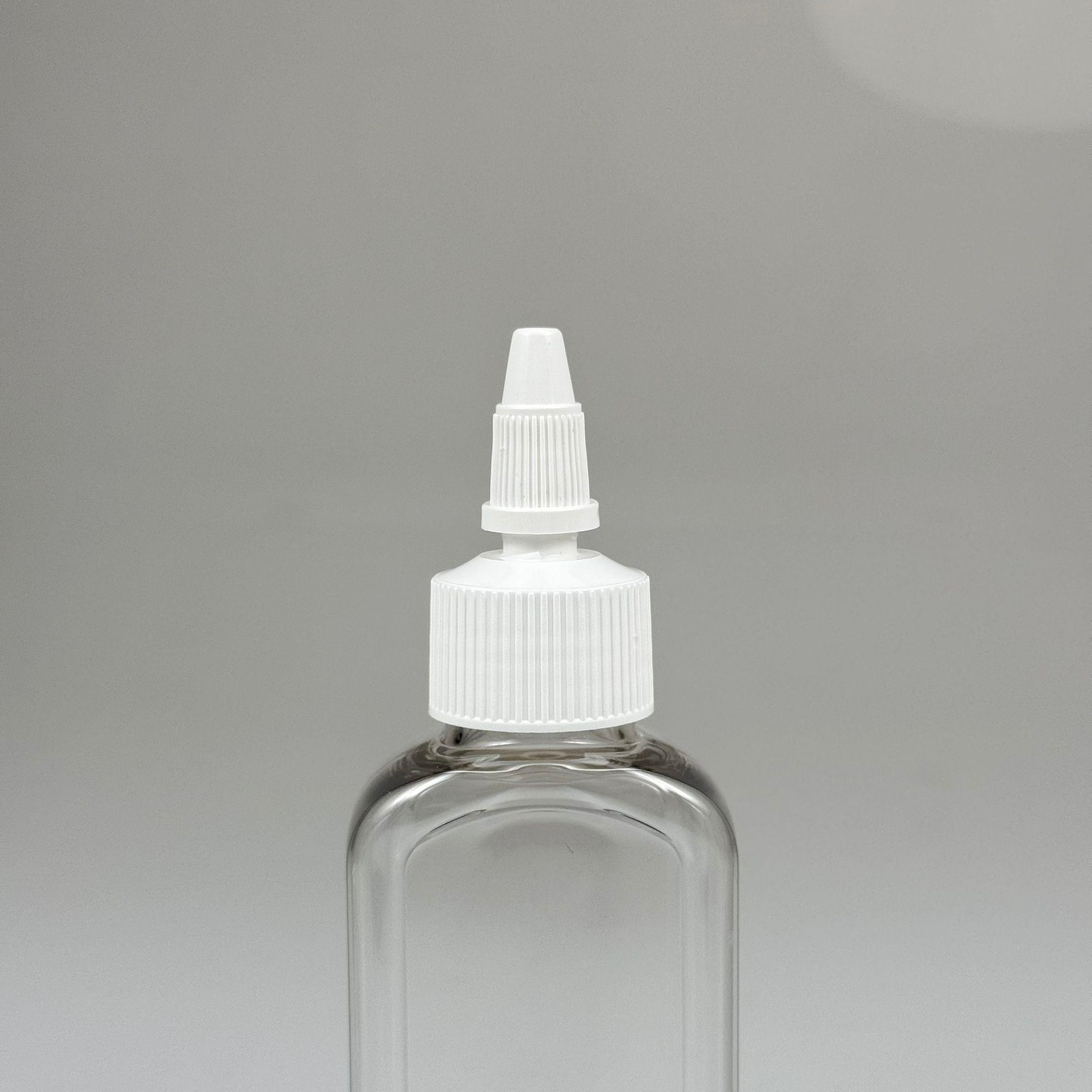 YAĞ, SOS, ACI SOS, SİRKE, SRIRACHA, MÜREKKEP, TUTKAL AKITICI VB BOŞ ŞİŞELERİ - SİYAH SİVRİ TWİST AKITICI KAPAK + 100 ML YASSI KÖŞELİ SERT PET PLASTİK ŞİŞE TAKIM