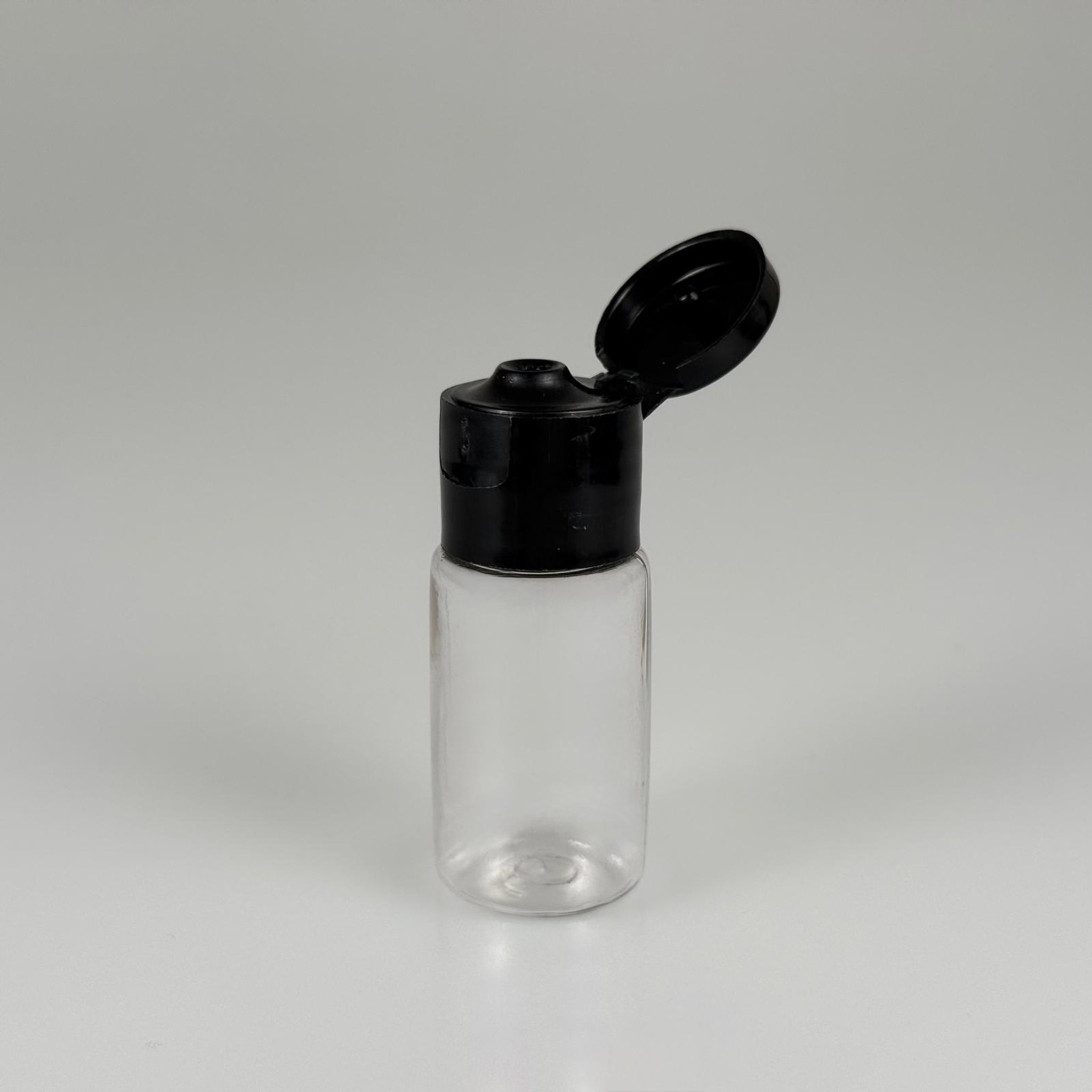10 ML AÇILIR KAPAKLI PET ŞİŞE - 10 CC ŞEFFAF ŞİŞE + SİYAH FLİPTOP KAPAKLI TAKIM