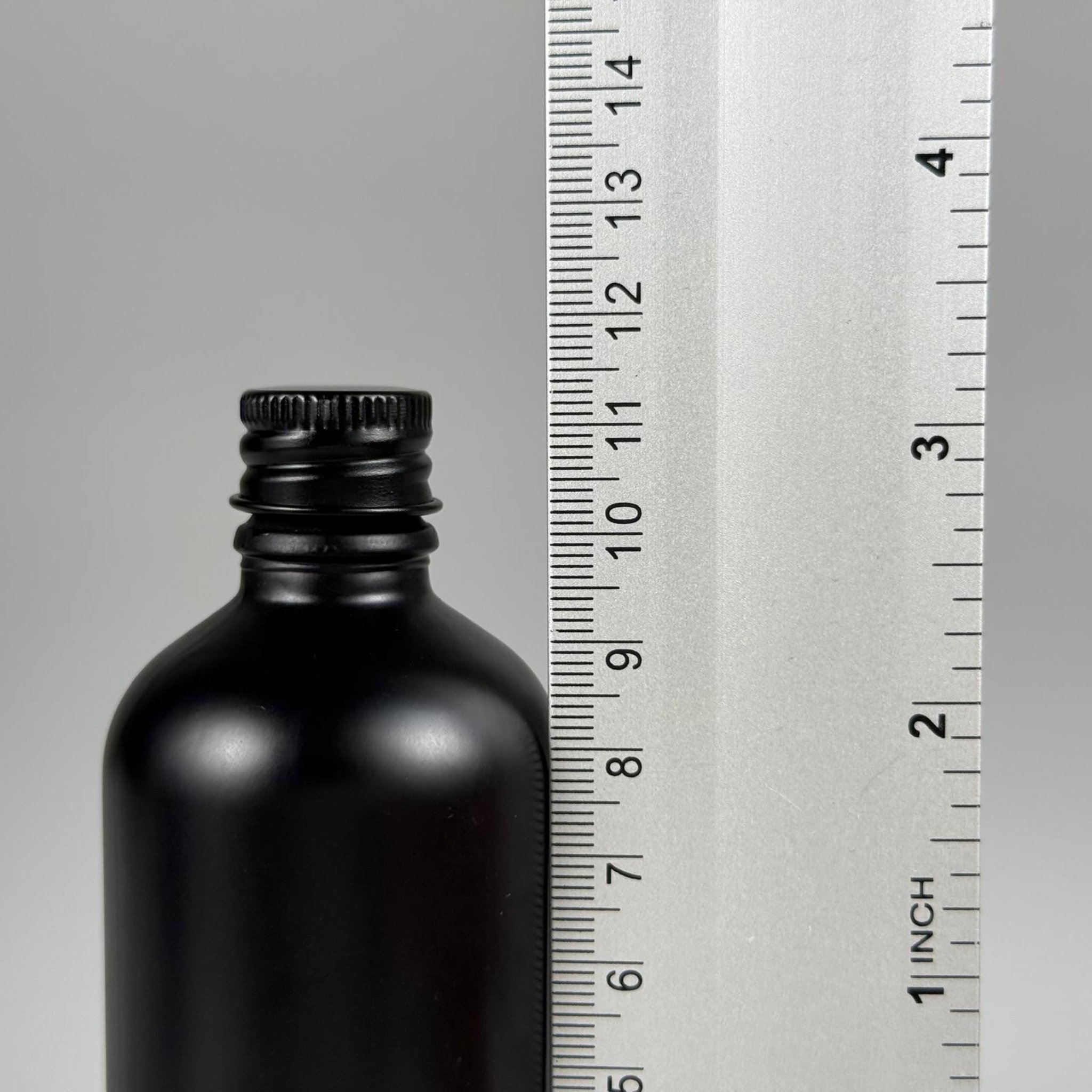 100 CC MAT SİYAH CAM ŞİŞE + KÖPÜK CONTALI SİYAH ALÜMİNYUM METAL KAPAKLI + DAMLALIKLI KOLONYA TIPALI TAKIM - 100 ML MAT SİYAH CAM ŞİŞE