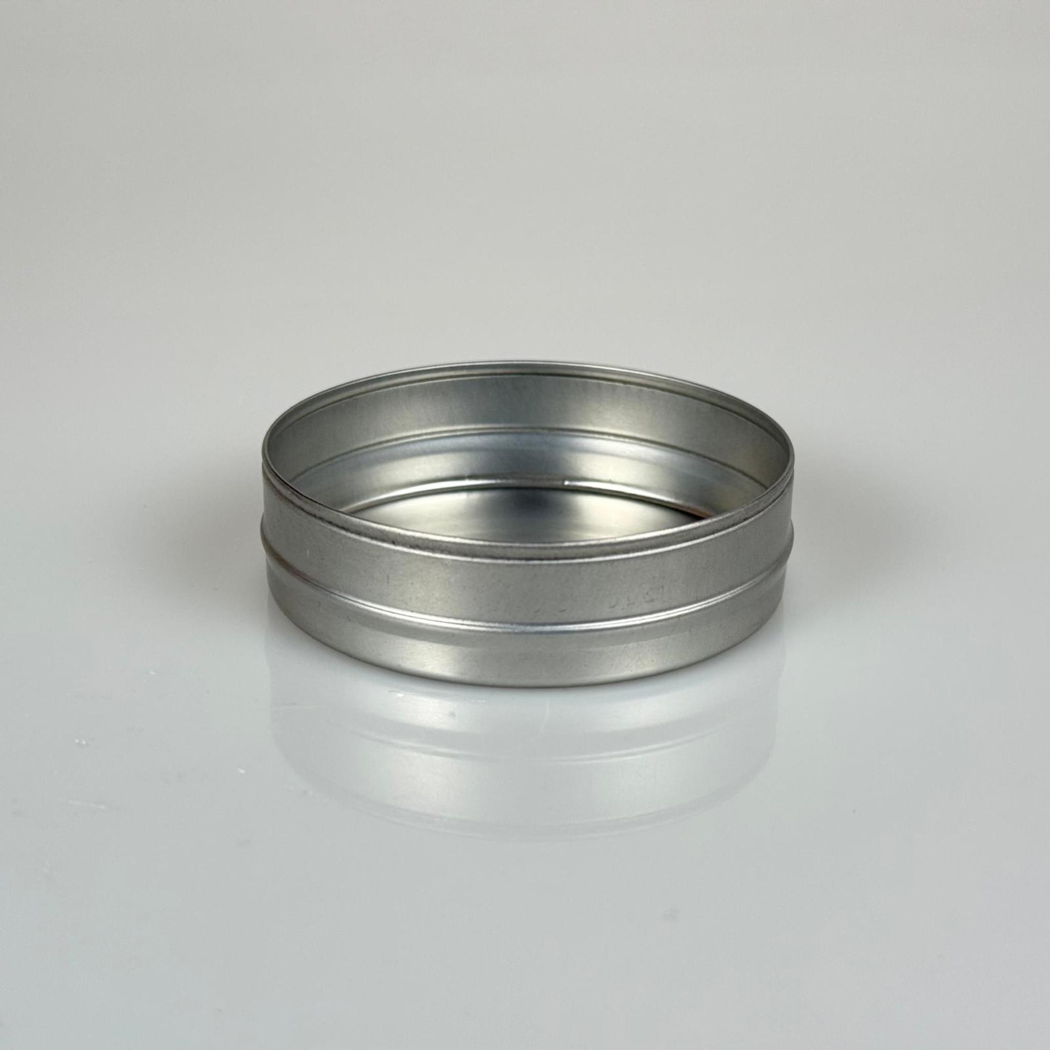 50 CC TENEKE KUTU - GÜMÜŞ - KAPAKSIZ - METAL AMBALAJ - MUM TENEKESİ 73 x 20 MM