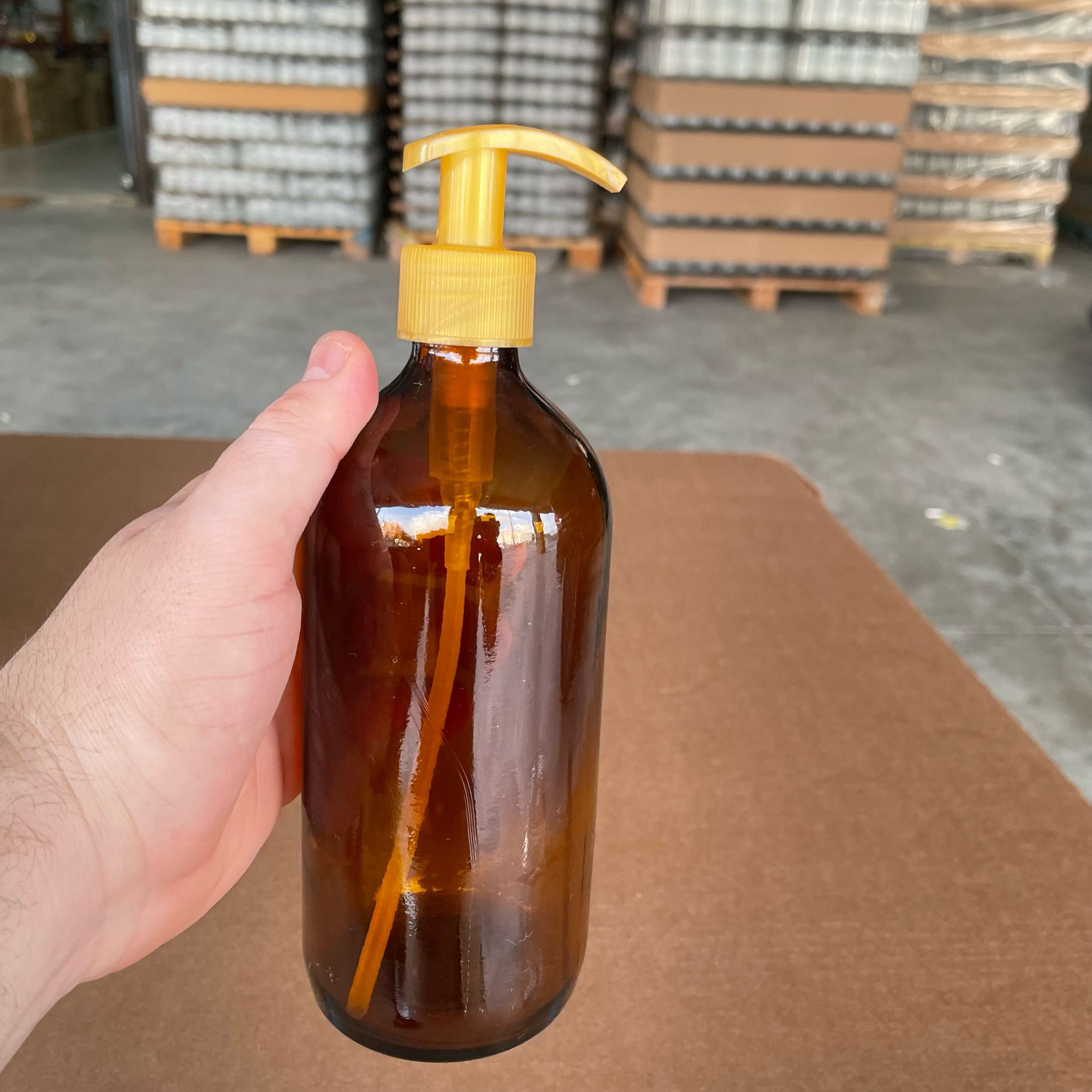 500 CC AMBER TOMBUL CAM ŞİŞE - GOLD SIVI SABUN POMPALI - 500 ML KAHVERENGİ POMPALI ŞİŞE