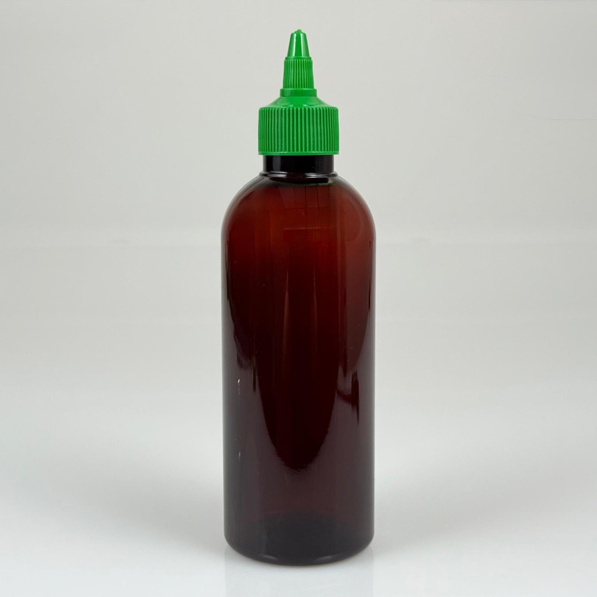 ZEYTİNYAĞI, SOS, ACI SOS, SİRKE, SRIRACHA VB BOŞ ŞİŞELERİ - YEŞİL SİVRİ TWİST AKITICI KAPAK + 400 ML AMBER PET PLASTİK ŞİŞE TAKIM