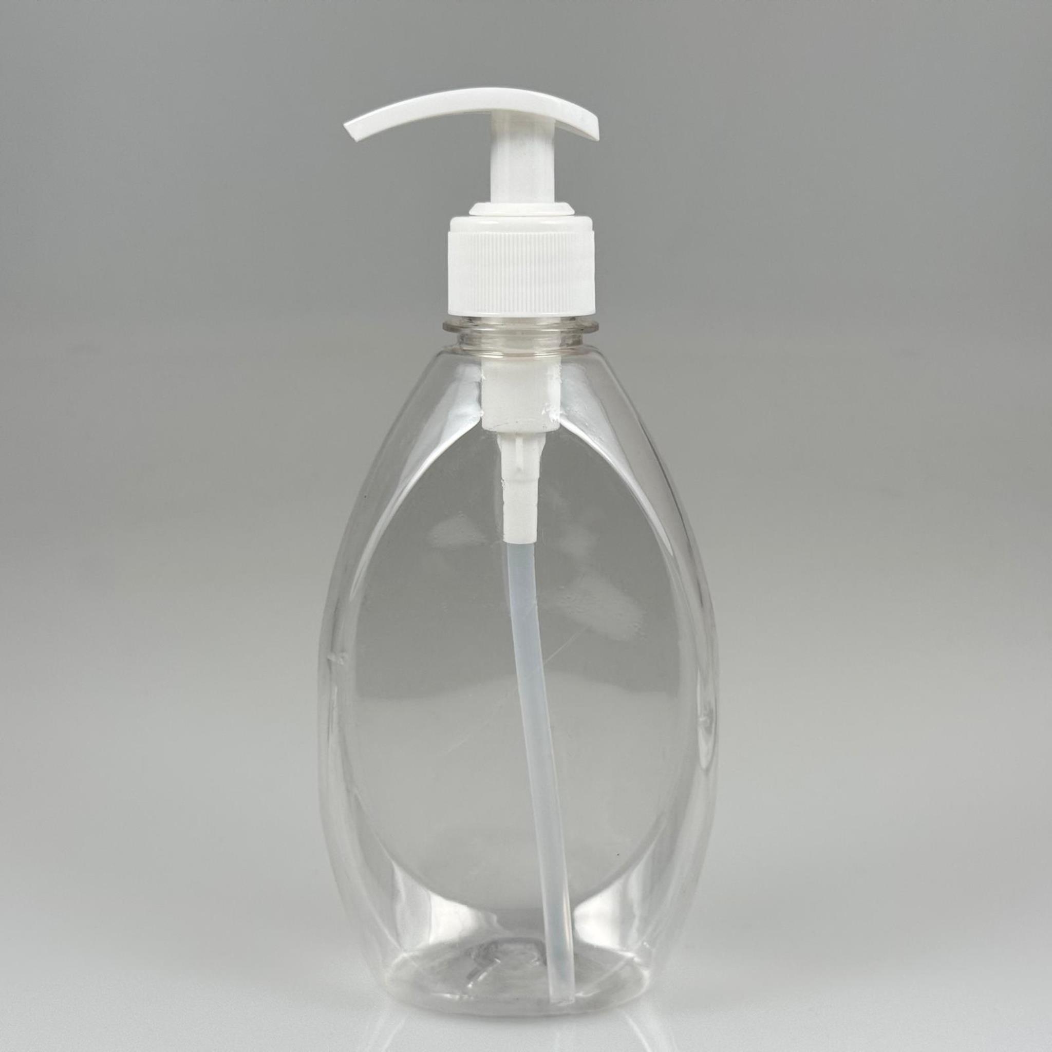 400 CC YASSI PET ŞİŞE - BEYAZ SIVI SABUN POMPALI - 400 ML PLASTİK ŞİŞE