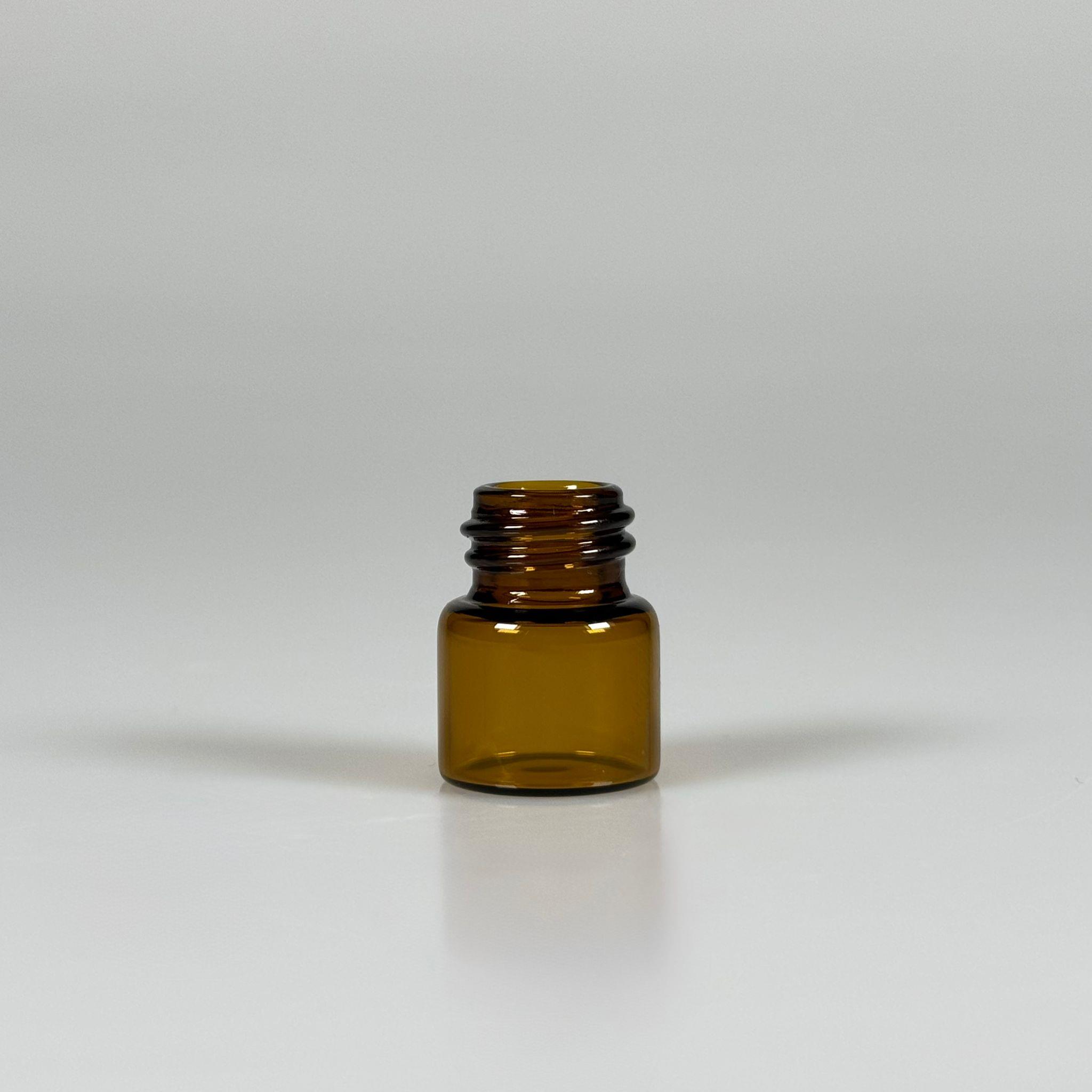 1 CC AMBER CAM ŞİŞE - 14 MM VİDALI AĞIZ - KAPAKSIZ 1 ML CAM ŞİŞE