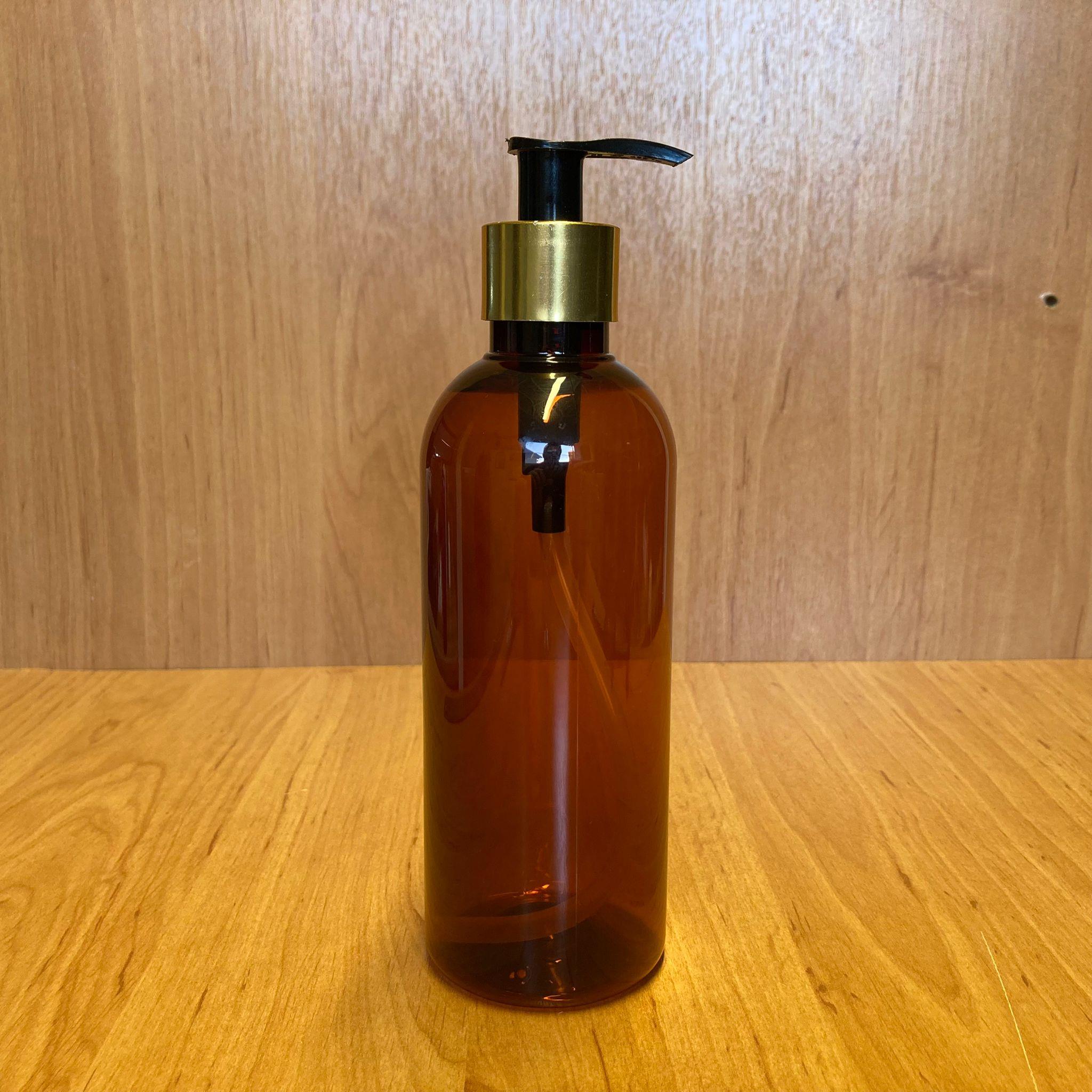 400 CC AMBER PLASTİK ŞİŞE - GOLD POMPALI - 400 ML KAHVERENGİ BOŞ PLASTİK ŞİŞE