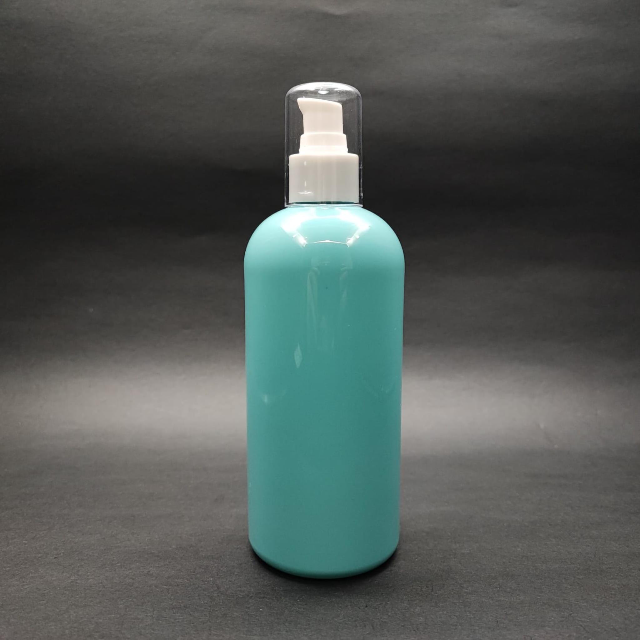 400 CC OVAL BOYUNLU SİLİNDİR PET ŞİŞE (30 GR) - BEYAZ LOSYON POMPALI - 400 ML PLASTİK ŞİŞE - TURKUAZ