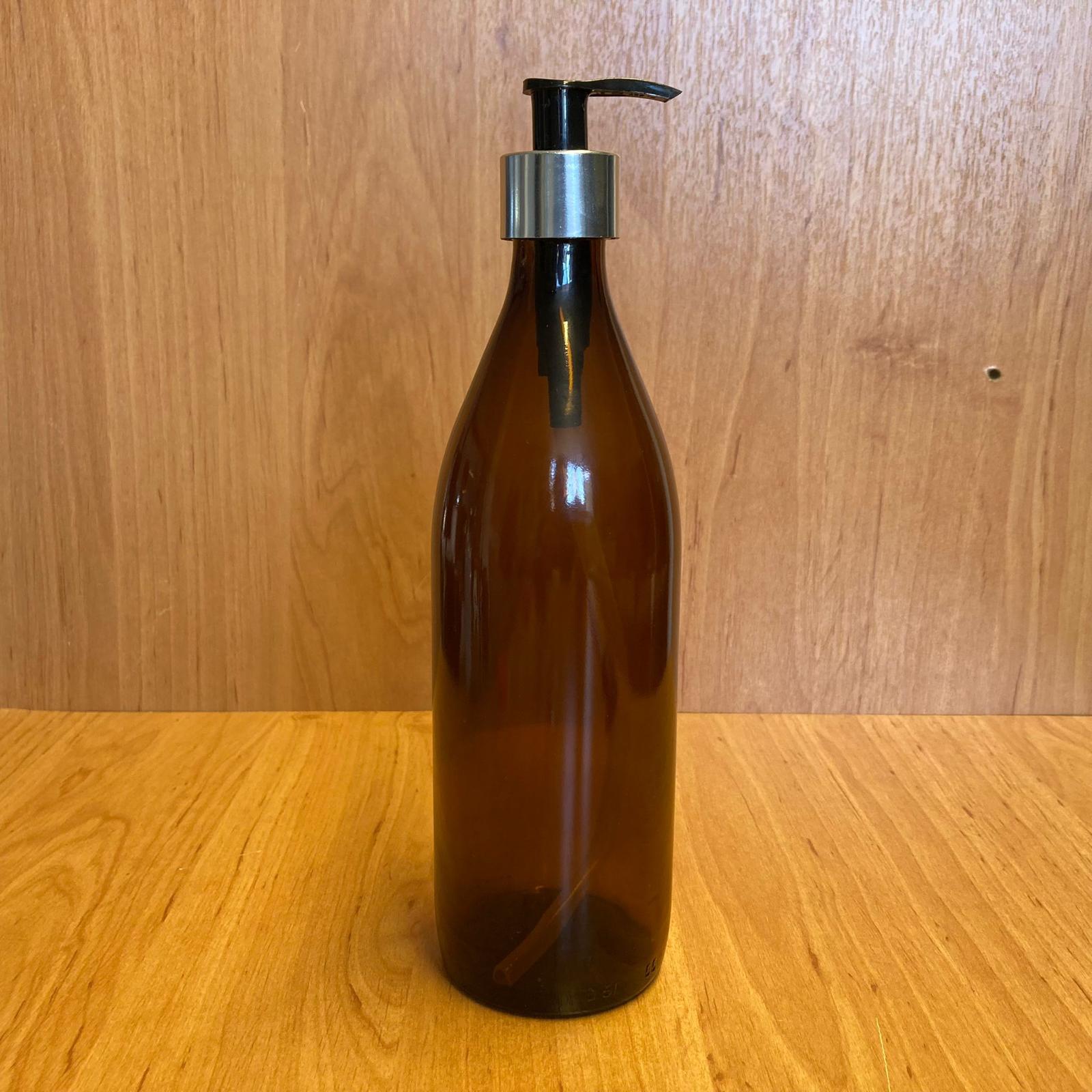 500 CC AMBER CAM ŞİŞE - GÜMÜŞ POMPALI - 500 ML KAHVERENGİ POMPALI ŞİŞE