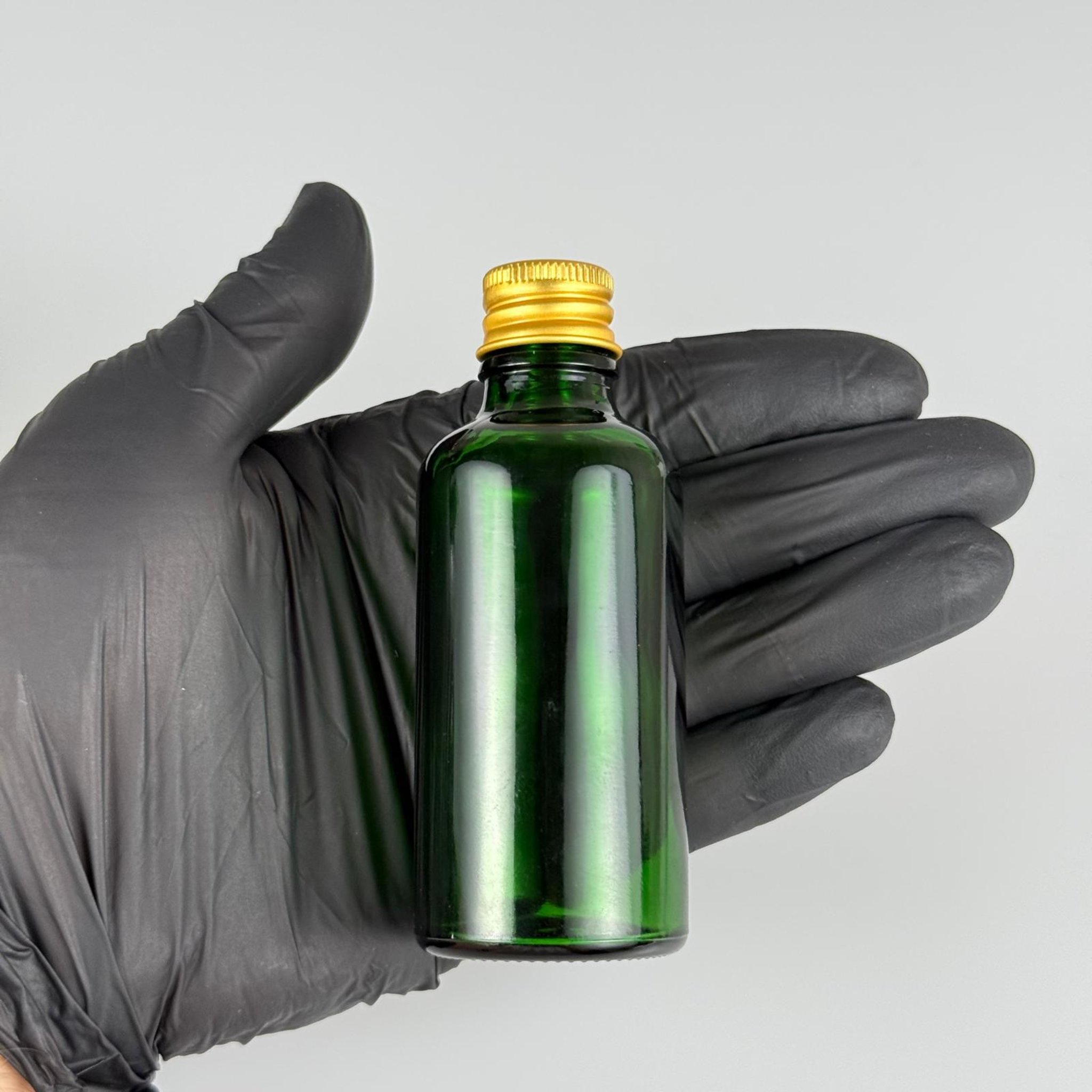 50 CC YEŞİL CAM ŞİŞE + KÖPÜK CONTALI GOLD ALÜMİNYUM METAL KAPAKLI + DAMLALIKLI  KOLONYA TIPALI TAKIM - 50 ML YEŞİL CAM ŞİŞE
