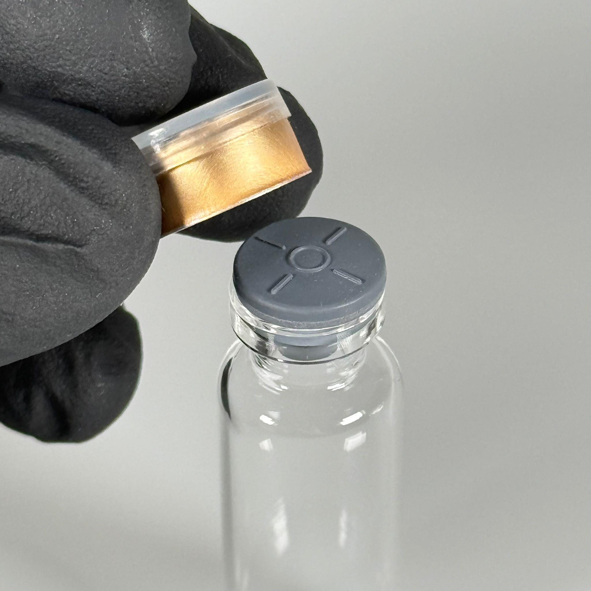 4 ML vial flakon şişe - 13 ağız 4 cc şeffaf cam ilaç şişesi + kauçuk butil enjektör tıpası + gold alüminyum kapaklı takım