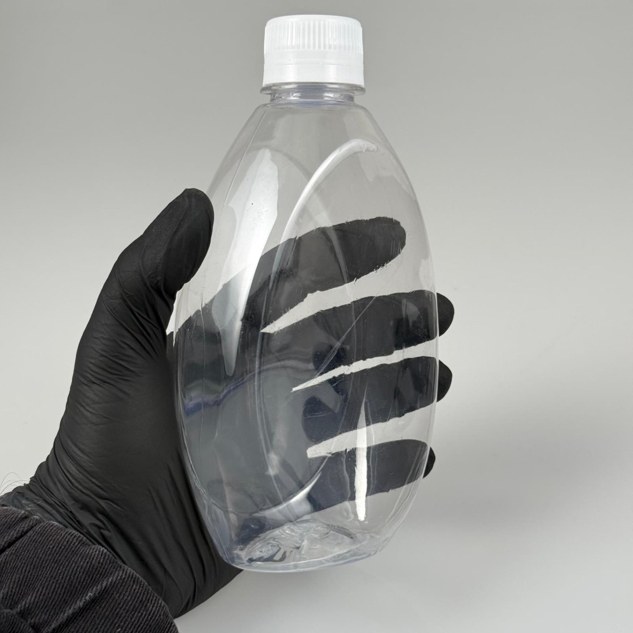 400 CC YASSI PET ŞİŞE - KİLİTLİ CONTALI BEYAZ KAPAKLI - 400 ML PLASTİK ŞİŞE