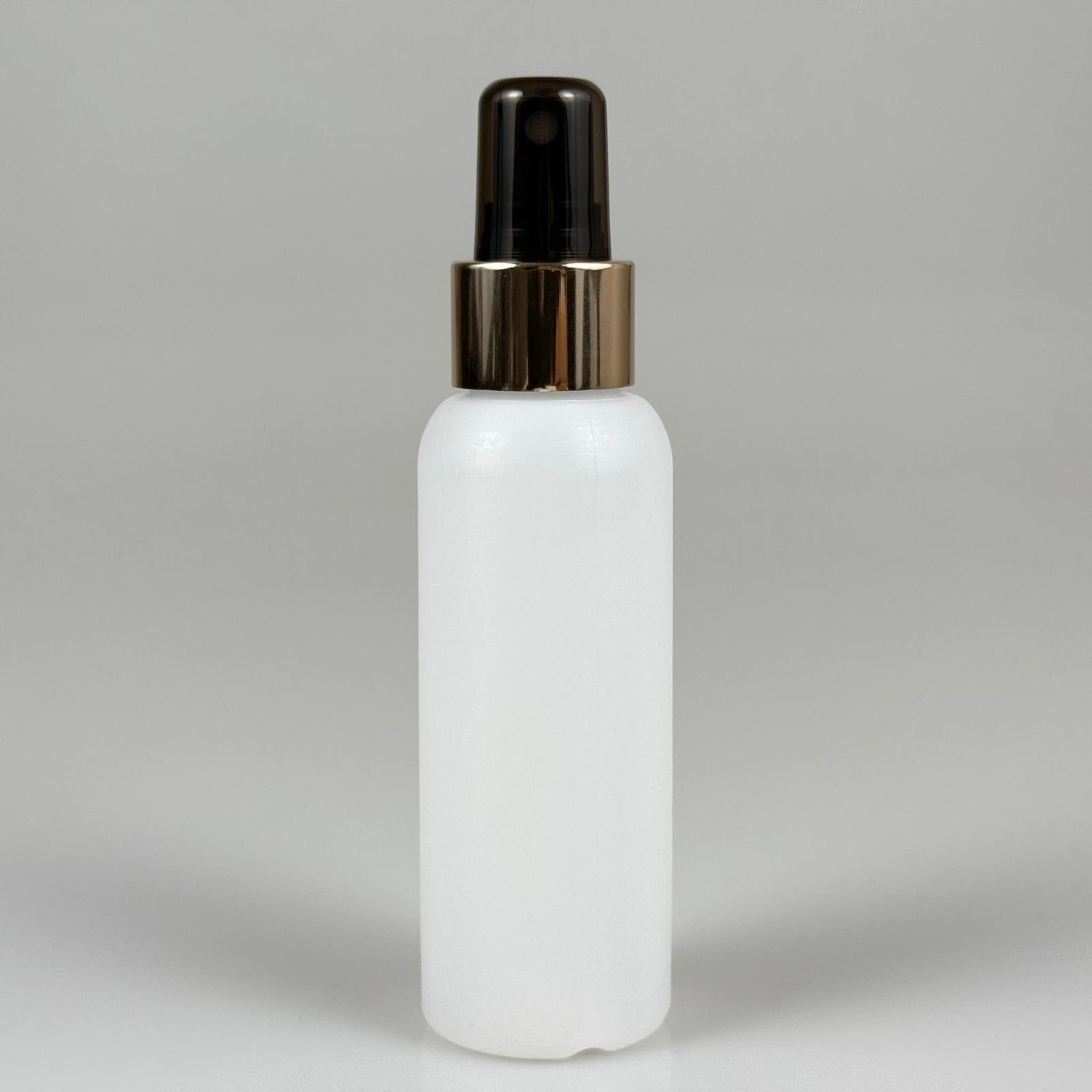 100 CC NATÜREL SERT POLİETİLEN ŞİŞE + GOLD SPREYLİ -  24 MM  - 100 ML SERT POLİETİLEN ŞİŞE