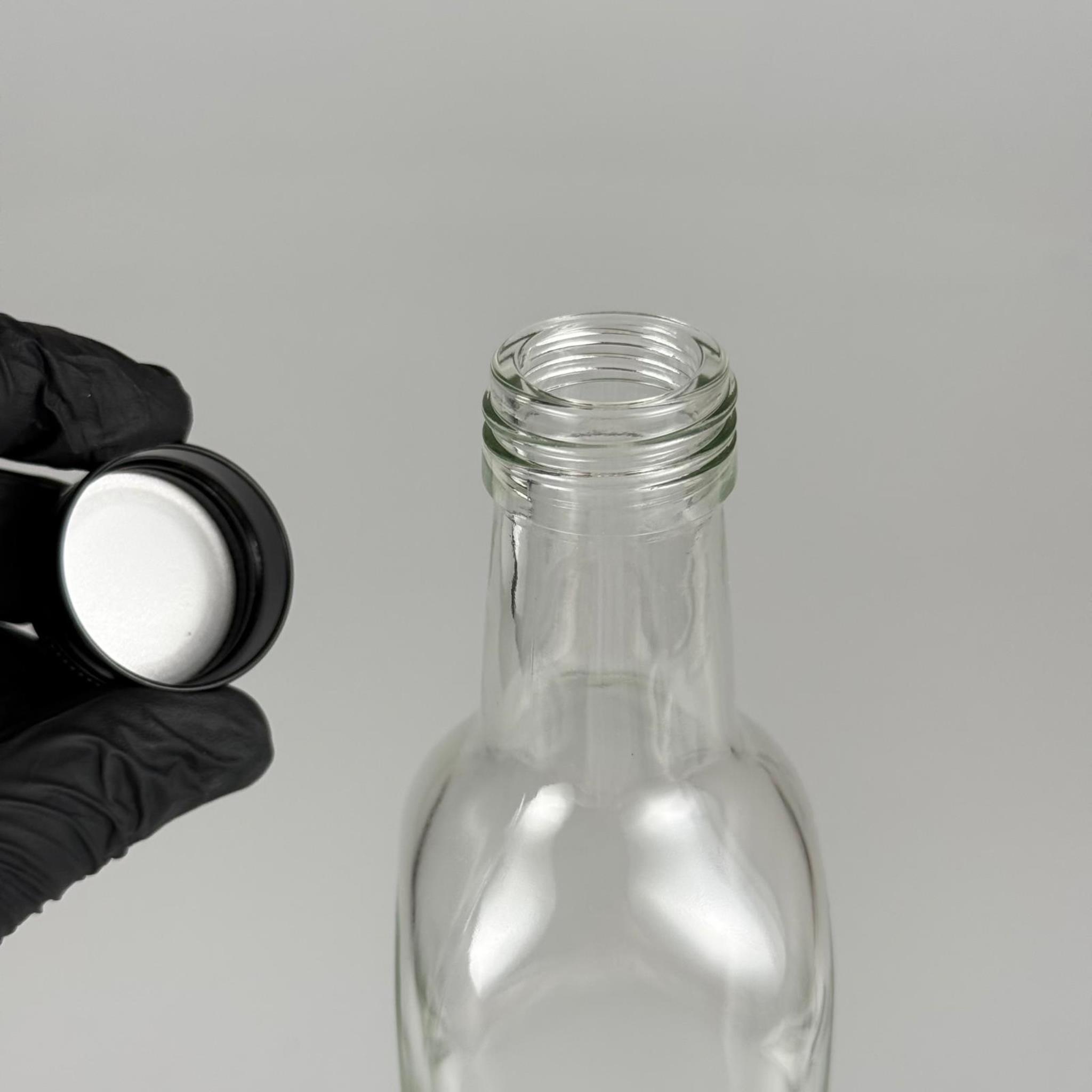 500 CC MARASKA CAM ŞİŞE - SİYAH METAL ALÜMİNYUM KAPAKLI - 500 ML KÖŞELİ YAĞ ŞİŞESİ - SİRKE ŞİŞESİ