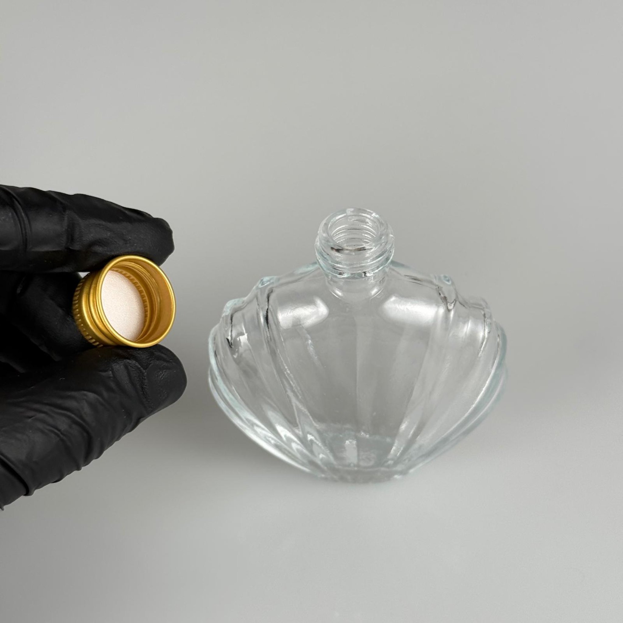 45 CC İSTİRİDYE MODEL CAM ŞİŞE + GOLD ALÜMİNYUM METAL KAPAKLI TAKIM - 45 ML PRESTİJLİ ŞİŞE