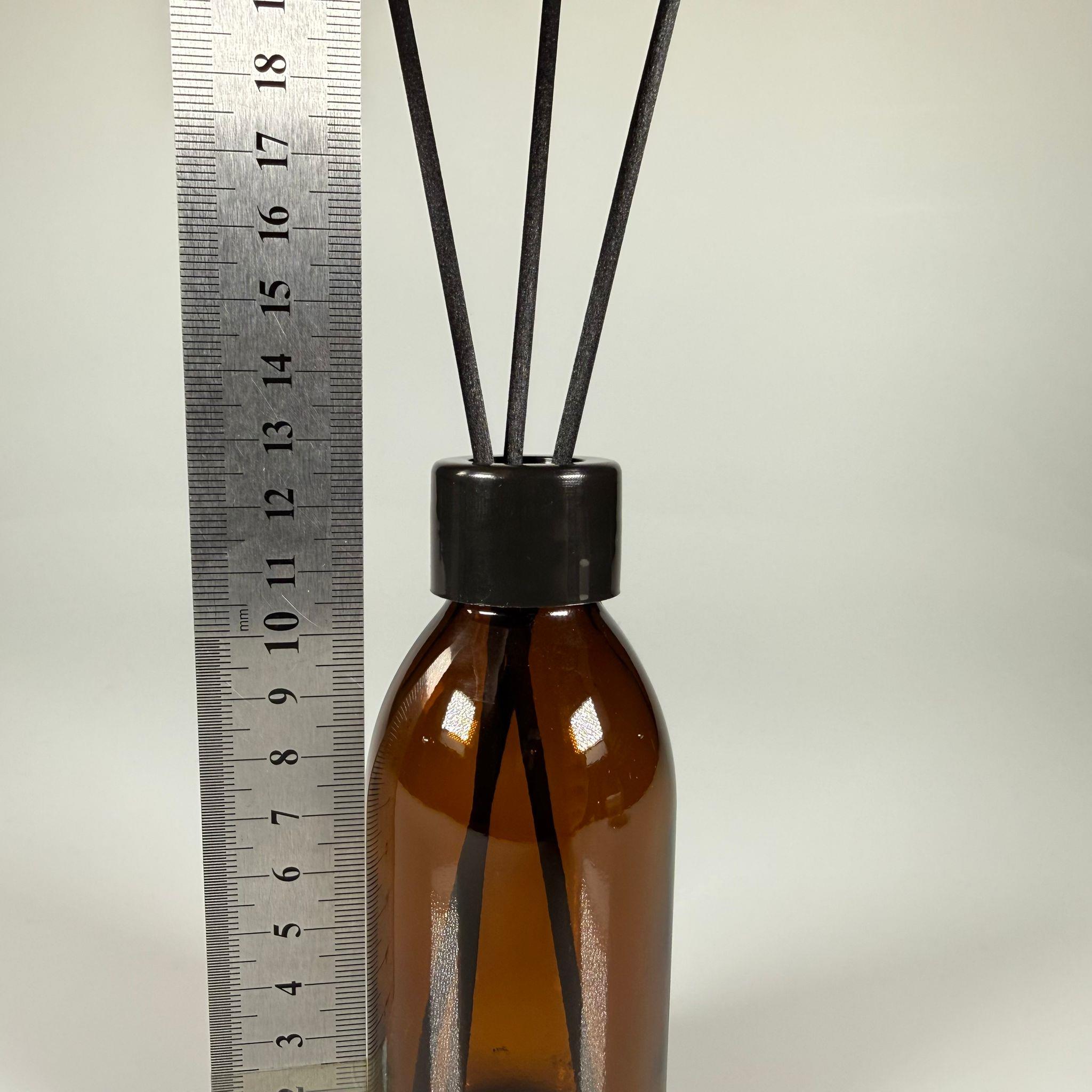 150 CC AMBER CAM BAMBU ODA KOKUSU ŞİŞESİ - 150 ML ÇUBUKLU BAMBU ODA KOKUSU ŞİŞESİ - DİFÜZÖR ŞİŞE- CAM ŞİŞE + SİYAH VİDALI KAPAK + KÖR TIPA + 3 ADET FİBER SİYAH BAMBU ÇUBUK
