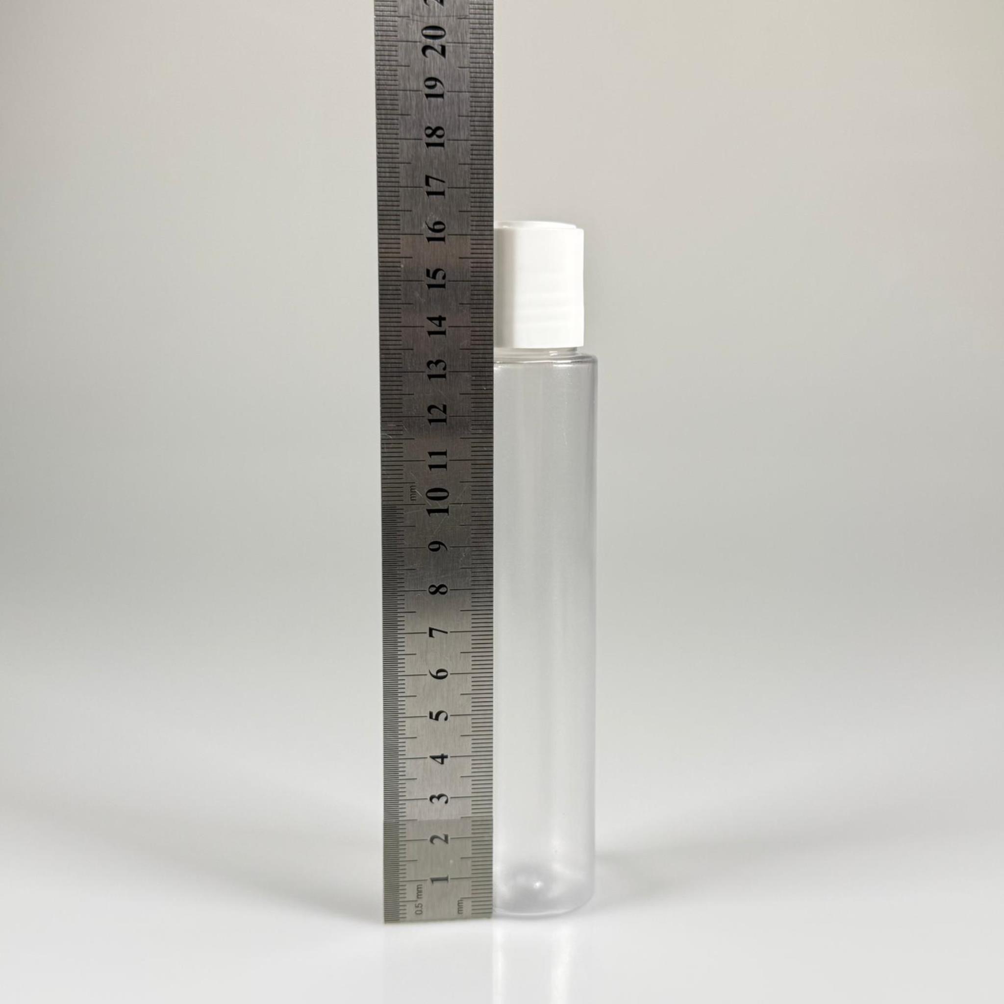 100 CC UZUN SİLİNDİR BUĞULU PET ŞİŞE (24 GR) - BEYAZ DİSKTOP AKITICI ŞAMPUAN KAPAKLI - 100 ML BİBERİYE SUYU, LAVANTA YAĞI, SAÇ SERUM, TONİK VB İÇİN PLASTİK KOZMETİK AMBALAJLARI
