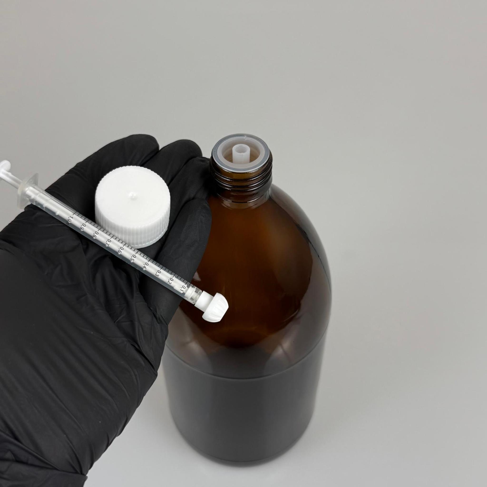 1000 ML CAM ECZA ŞİŞESİ + 1 ML DOZAJ PİPETİ + DOZAJ TIPASI + CONTALI PLASTİK KAPAK TAKIM