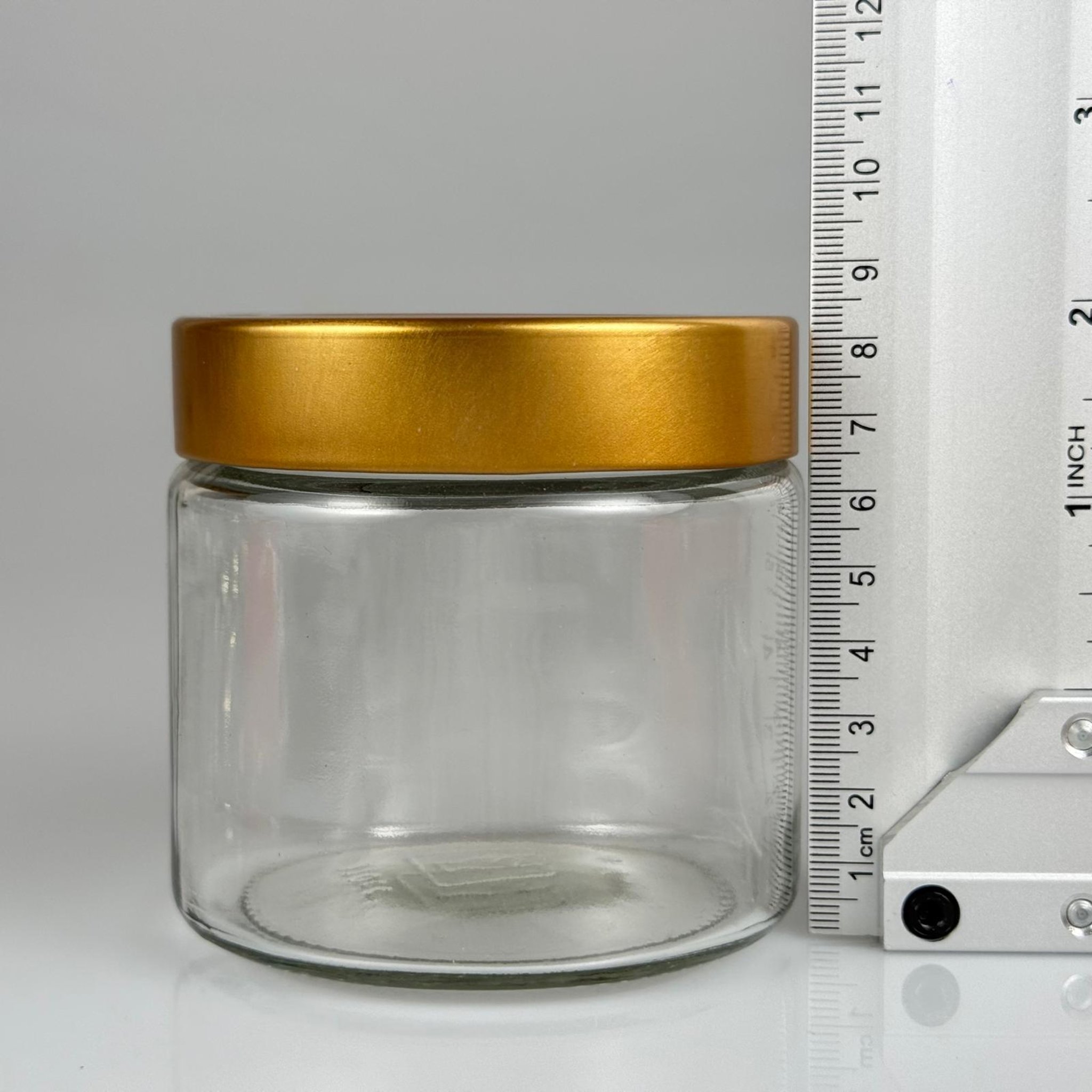 370 CC ALMAN KAVANOZ - GOLD KAPAKLI - 370 ML DERİN KAPAKLI CAM KAVANOZ