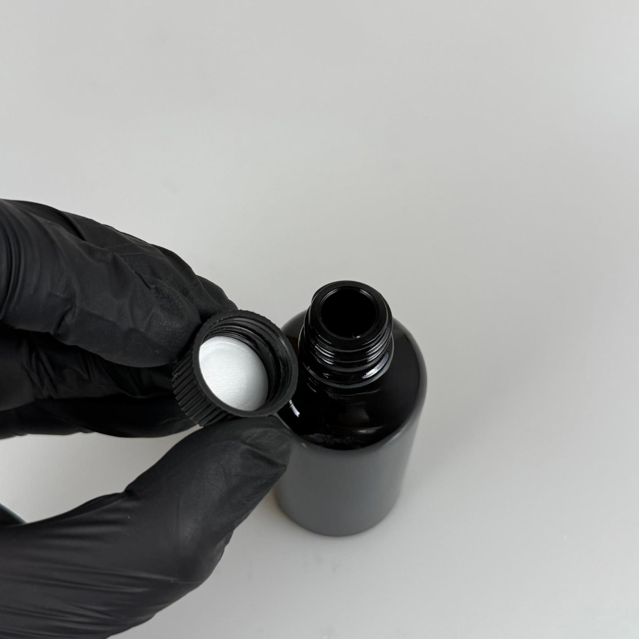 50 CC SİYAH CAM ŞİŞE - SİYAH KAPAKLI - 50 ML SİYAH STANDART CAM ŞİŞE