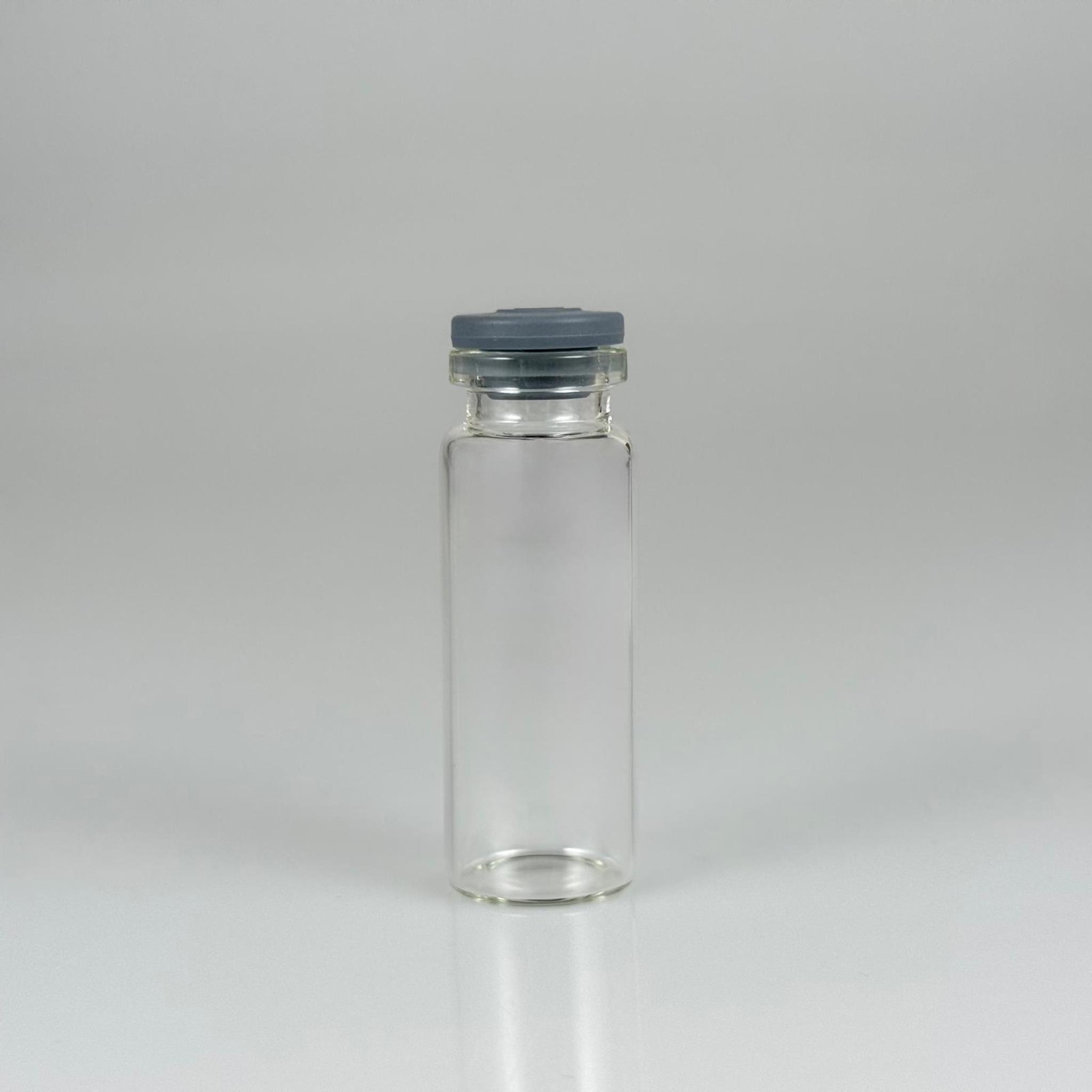 22x60 MM İNCE BOROSİLİKAT FLAKON CAM ŞİŞE 15 ML + BUTİL KAUÇUK TIPA 20 MM - ŞEFFAF CAM İLAÇ, ECZA, PENİSİLİN, MEDİKAL, LABORATUVAR, FARMASÖTİK ŞİŞELERİ