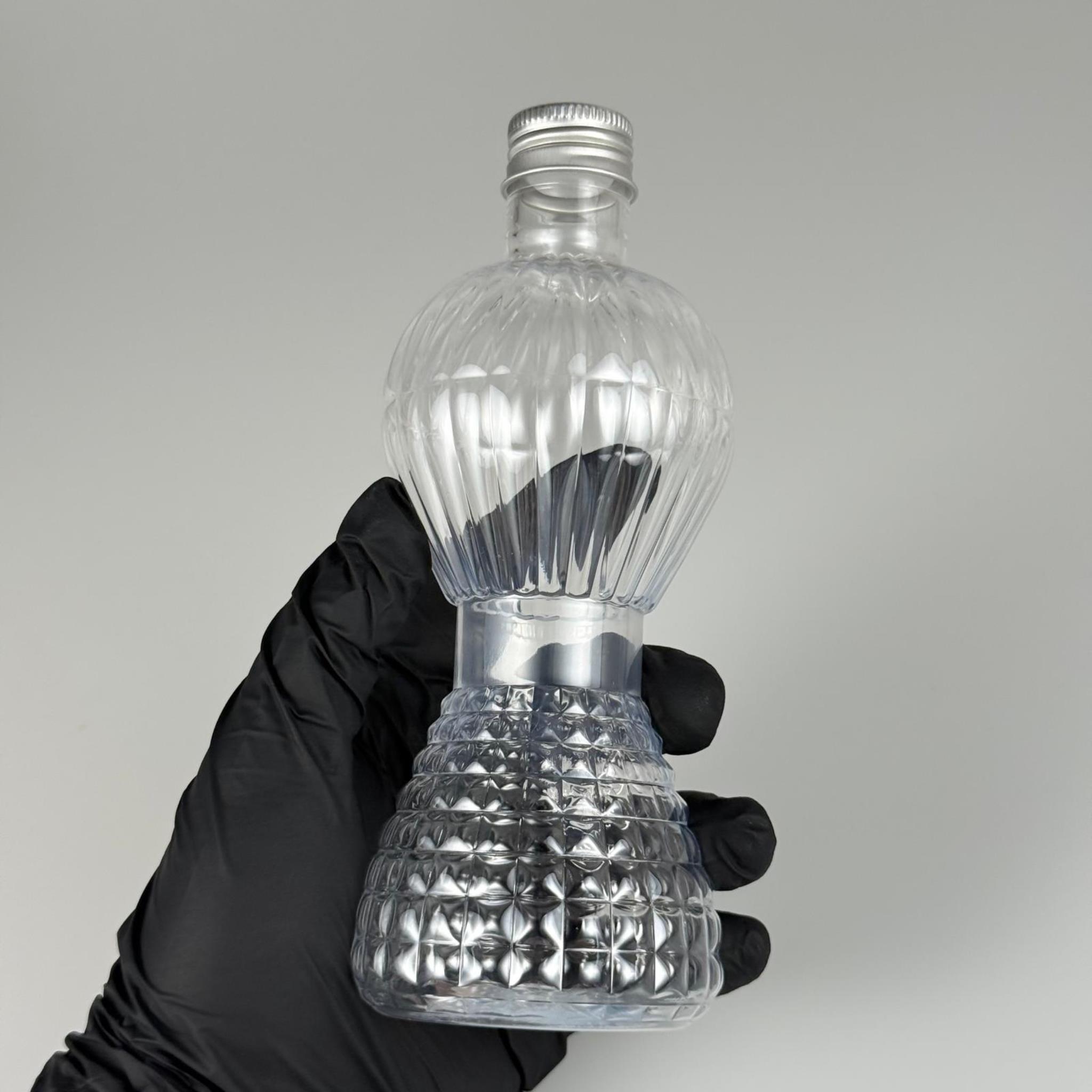 300 CC PIRLANTA ŞİŞE (CAMPET) 24 AĞIZ + KÖPÜK CONTALI GÜMÜŞ METAL ALÜMİNYUM KAPAK + KOLONYA TIPALI TAKIM - 300 ML KAPAKLI PLASTİK ŞİŞELER