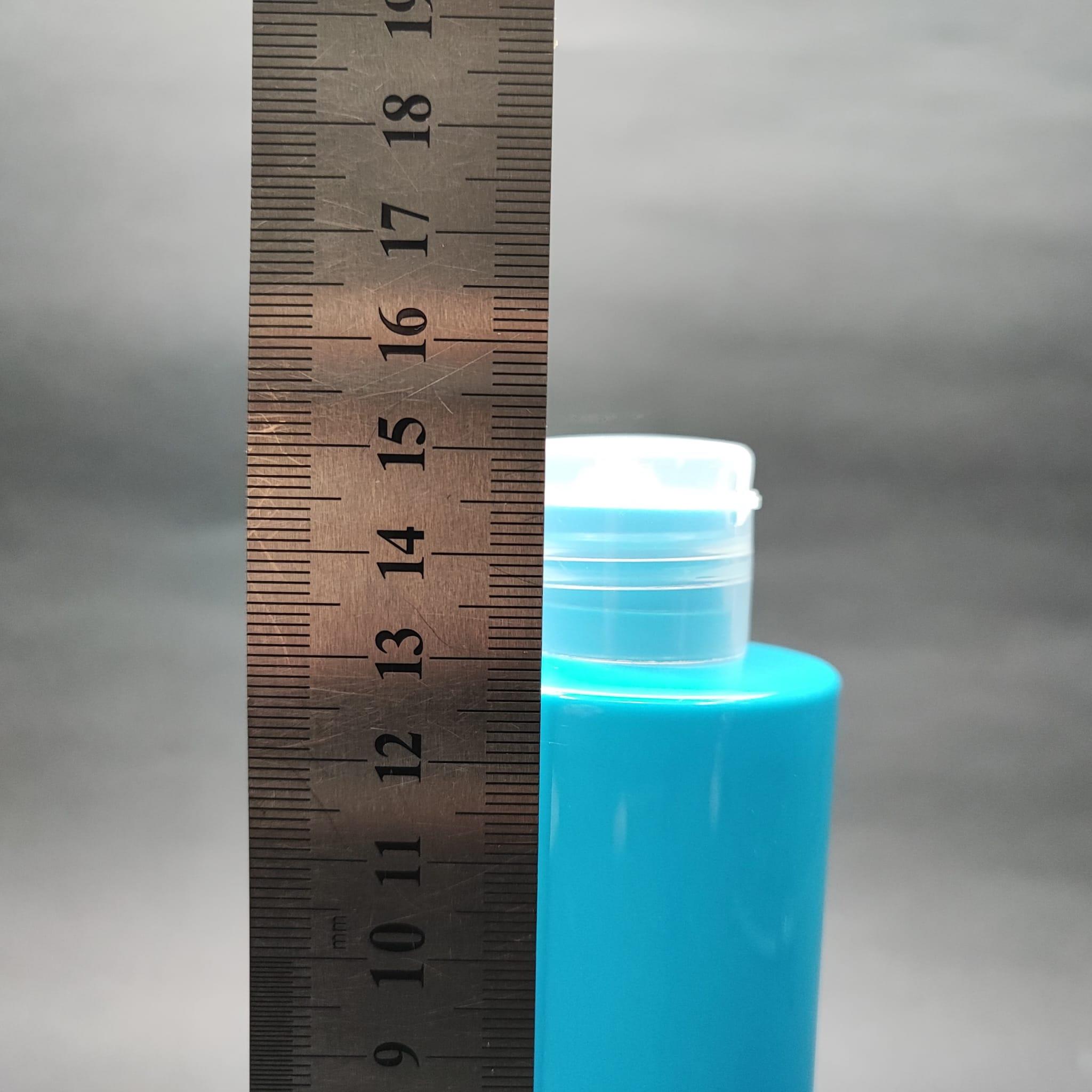 200 CC KÜT BOYUNLU UZUN SİLİNDİR PET ŞİŞE (24 GR) - ŞEFFAF FLİPTOP KAPAKLI - 200 ML PLASTİK ŞİŞE - MAVİ