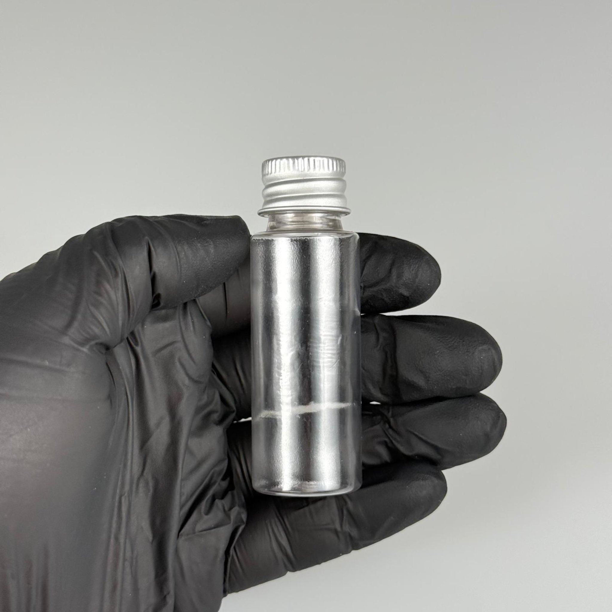 20 CC ŞEFFAF PET SHOT ŞİŞE - KÖPÜK CONTALI GÜMÜŞ ALÜMİNYUM METAL KAPAKLI TAKIM - 20 ML PLASTİK ŞİŞE