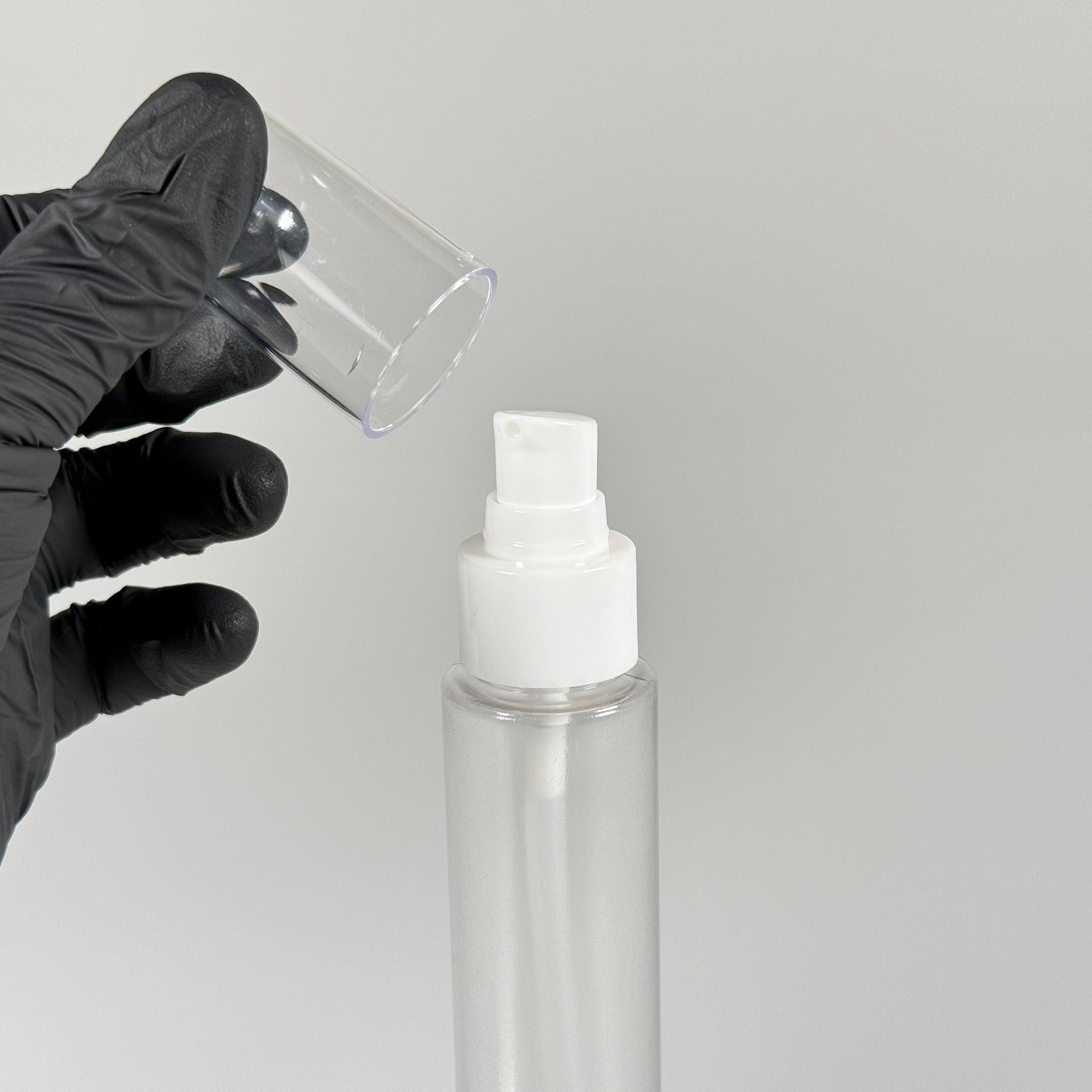 100 CC UZUN SİLİNDİR BUĞULU PET ŞİŞE (24 GR)  - BEYAZ LOSYON POMPALI - 100 ML BİBERİYE SUYU, LAVANTA YAĞI, SAÇ SERUM, TONİK VB İÇİN PLASTİK KOZMETİK AMBALAJLARI