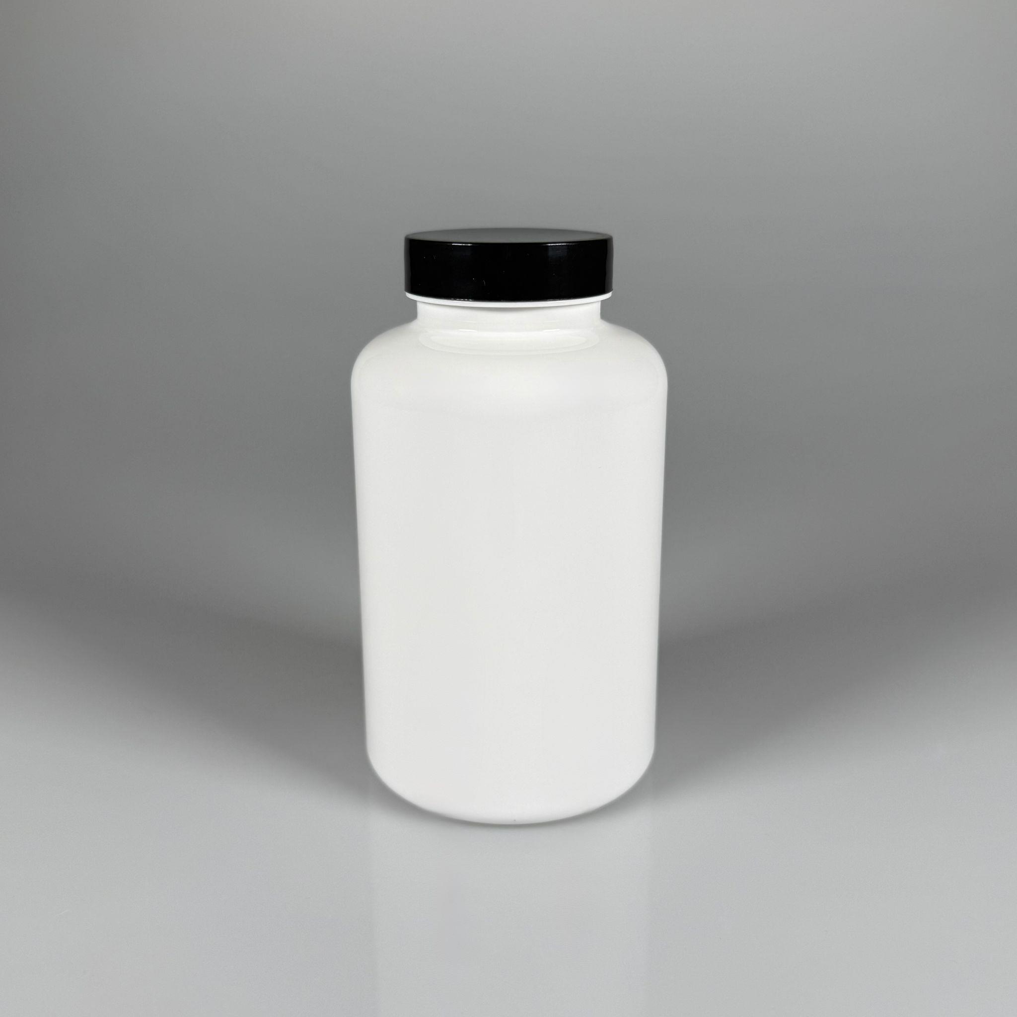 400 CC BEYAZ PET TABLET ŞİŞESİ - SİYAH KAPAKLI - 400 ML KAPSÜL KUTUSU - İLAÇ ŞİŞESİ - MEDİKAL HAP ŞİŞESİ - FARMASÖTİK KAVANOZ