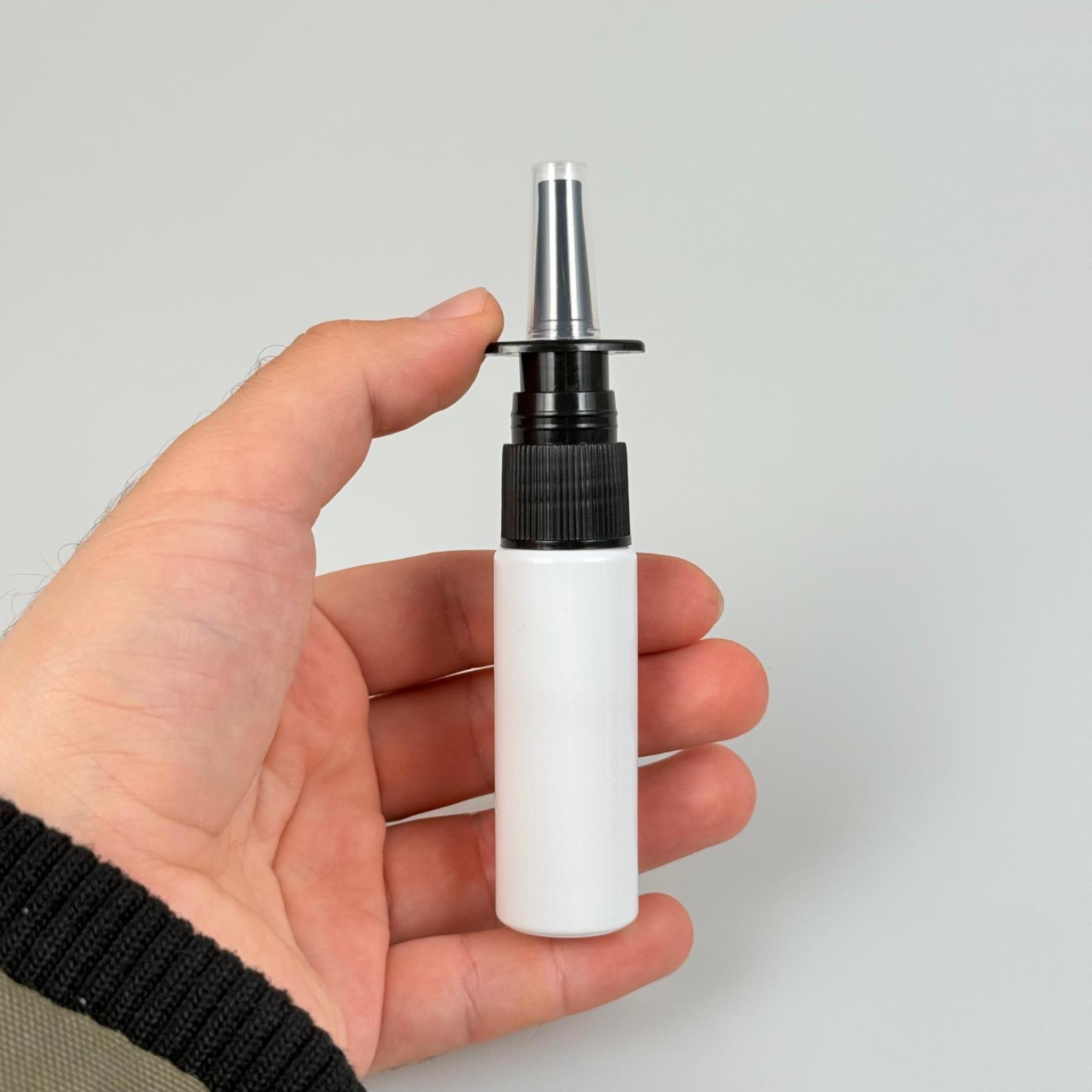 20 CC BEYAZ PET ŞİŞE- SİYAH NAZAL BURUN SPREYLİ 20 ML PLASTİK ŞİŞE