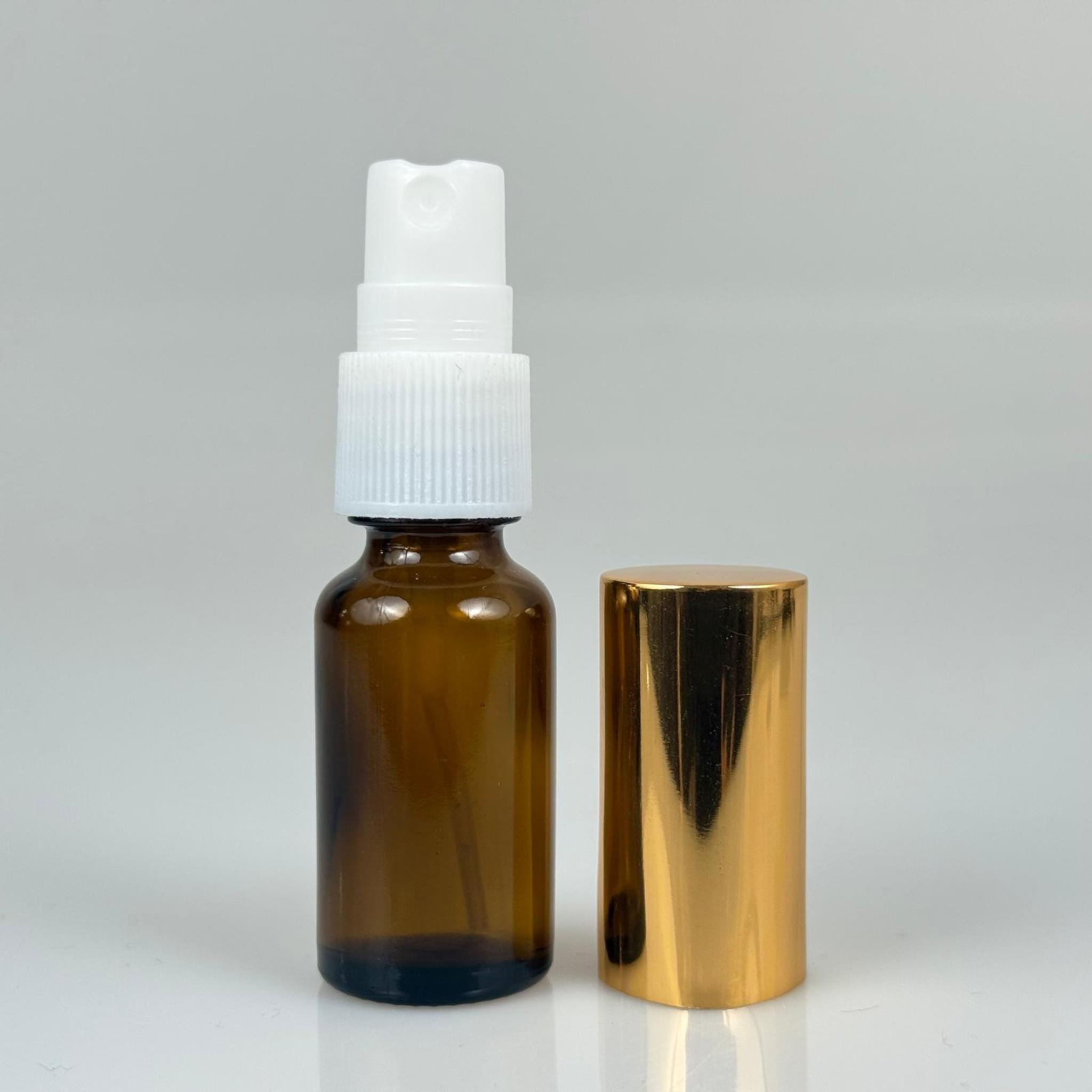 10 ML CAM KOLONYA, PARFÜM VB ŞİŞELERİ - METAL ALÜMİNYUM GOLD KAPAK + VİDALI SPREY + 10 CC AMBER CAM ŞİŞE SET TAKIM
